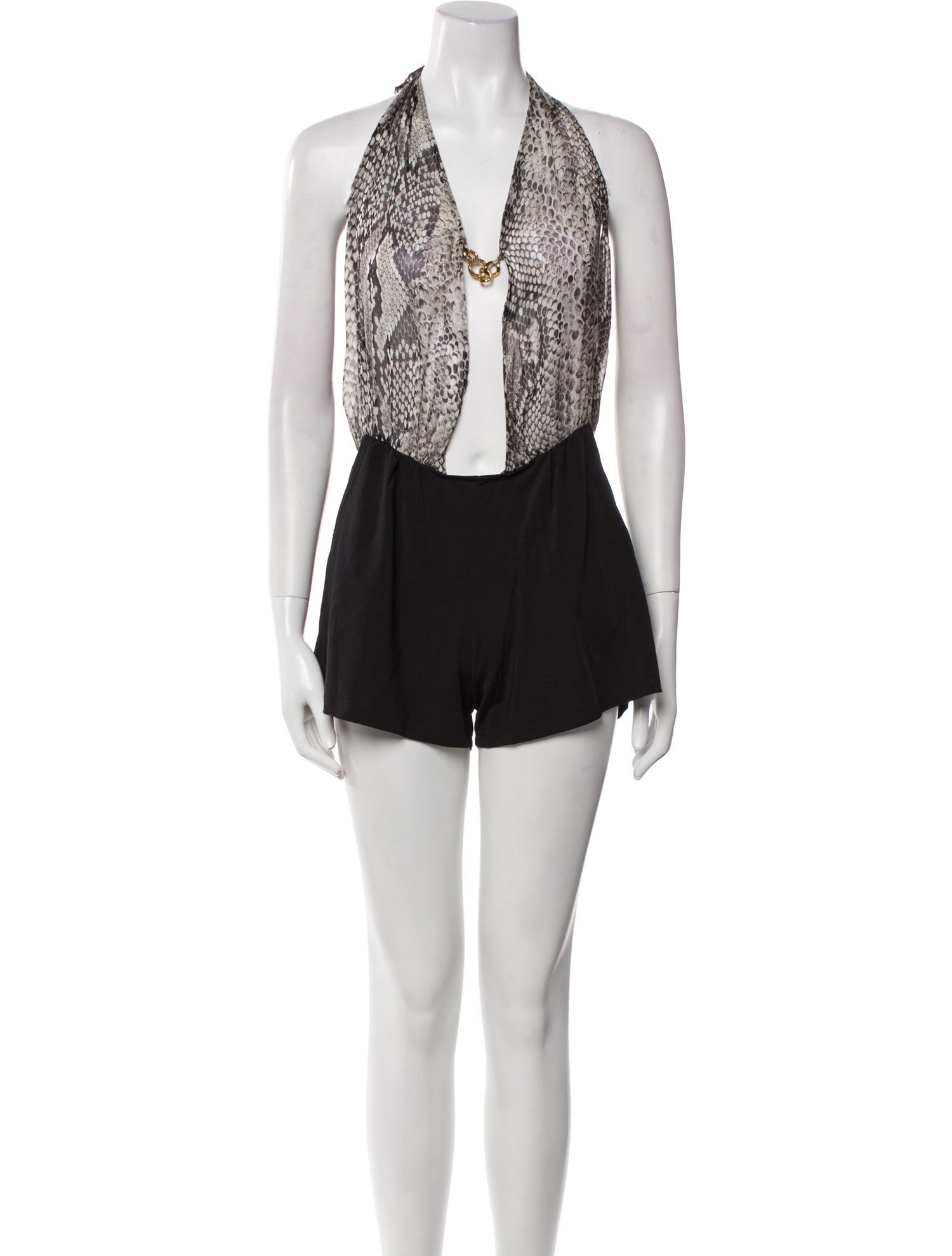 Roberto Cavalli Animal Print Halterneck Romper w/ Tags