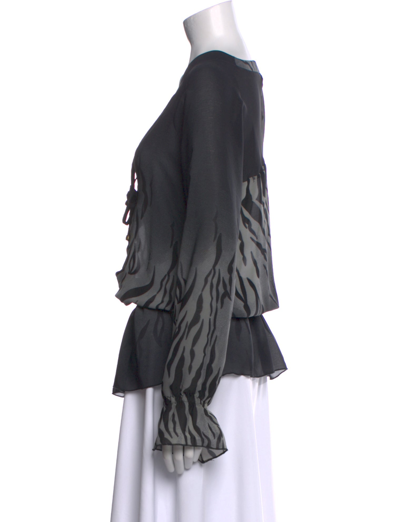 Roberto Cavalli V-Neck Long Sleeve Blouse