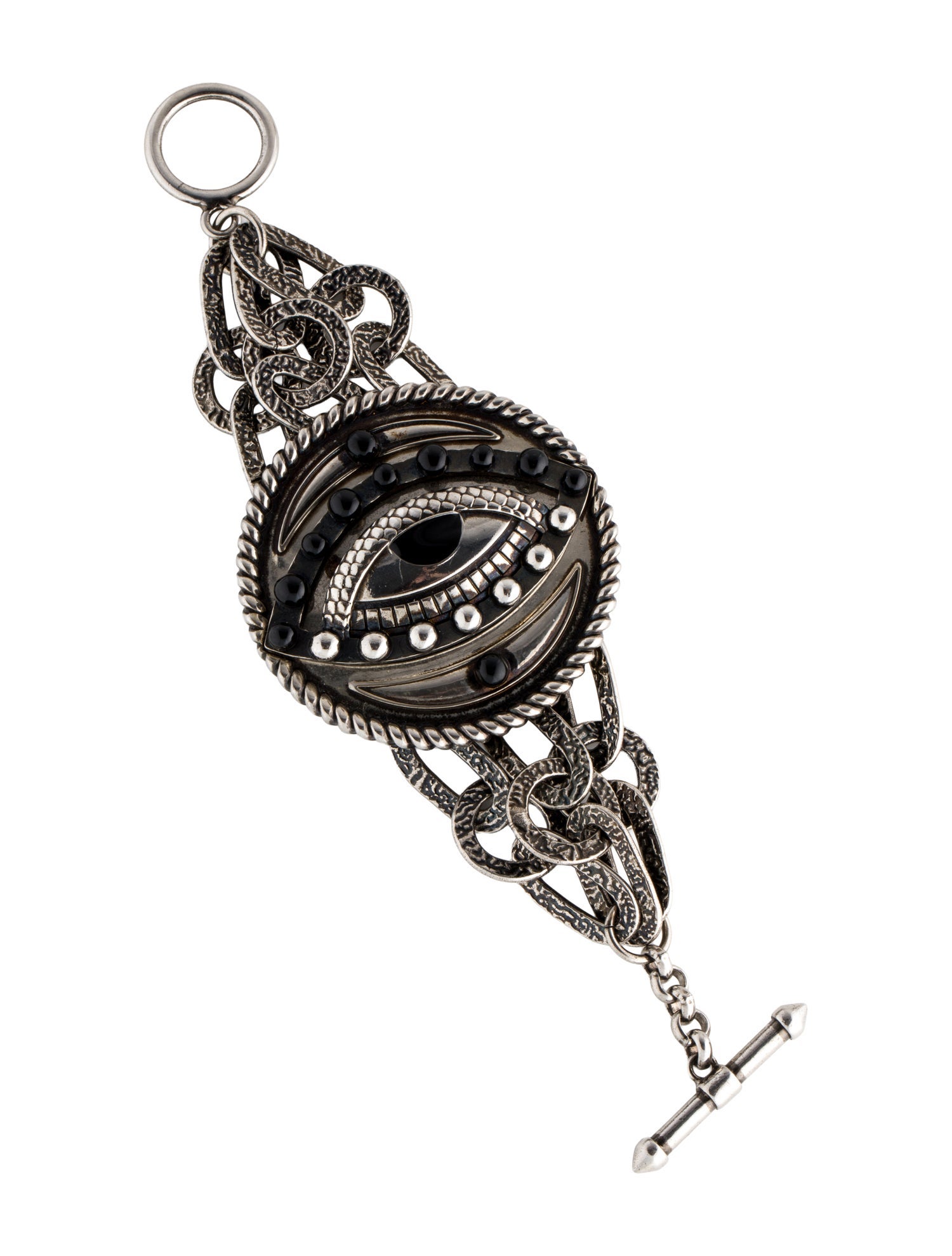 Roberto Cavalli Ladies Lucky Coin Eye Motif Link Bracelet