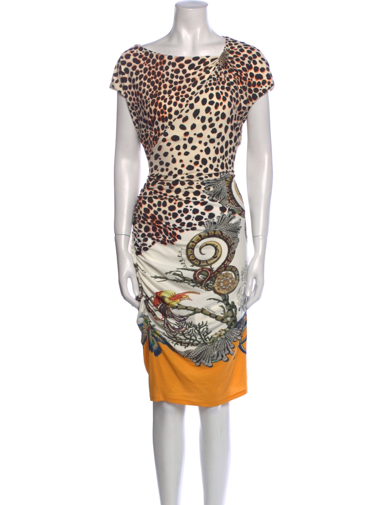 Roberto Cavalli Printed Knee-Length Dress