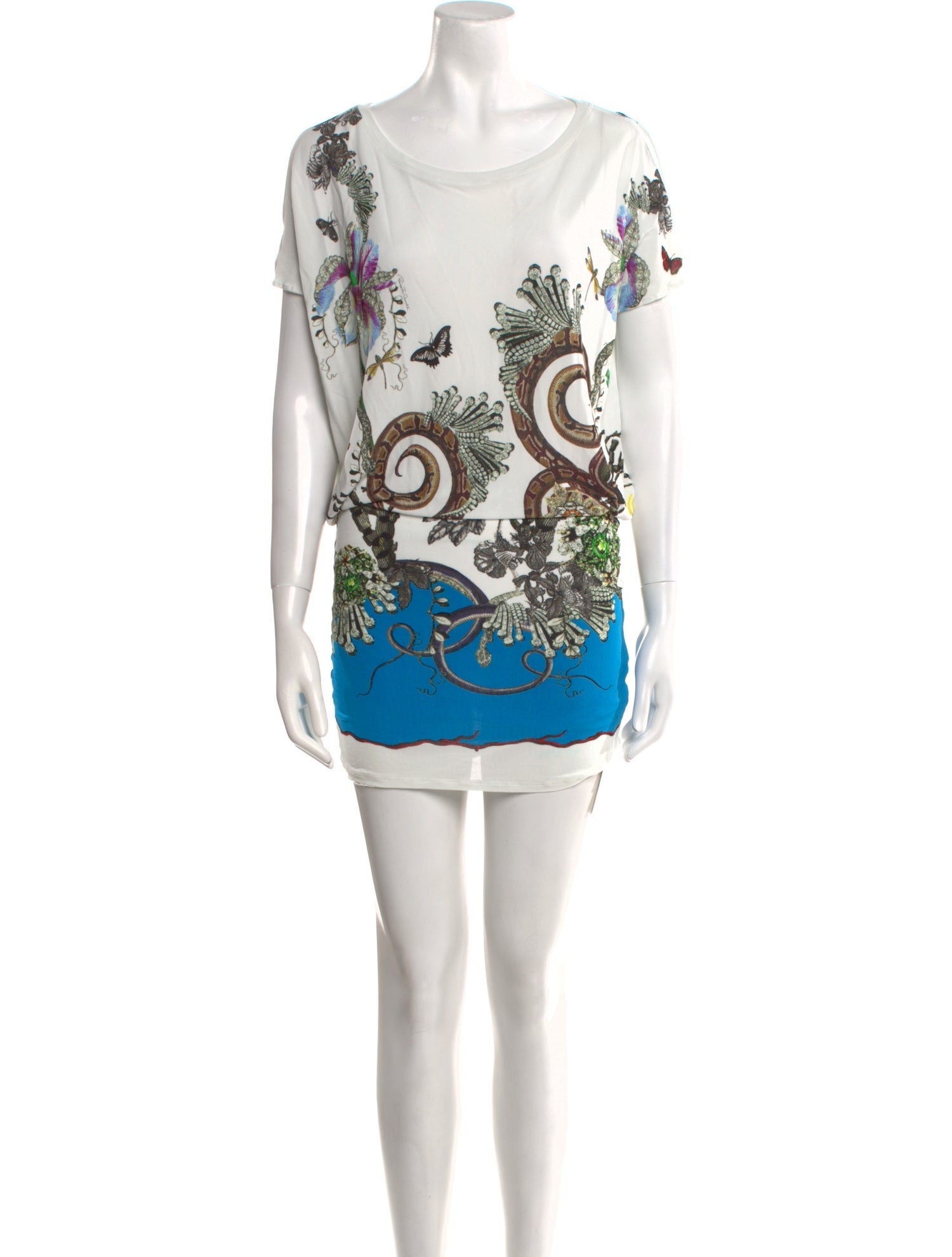 Roberto Cavalli Graphic Print Mini Dress