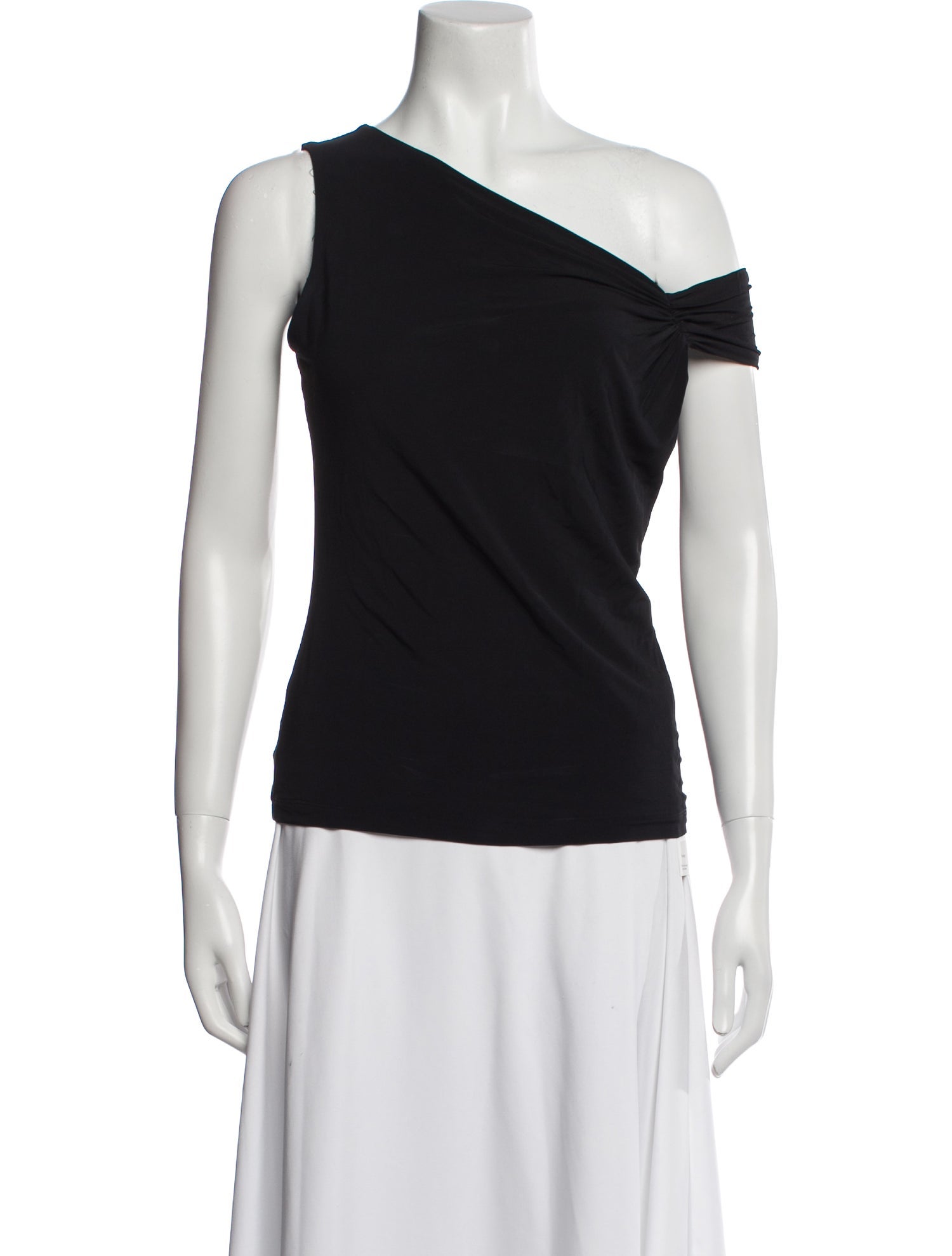 Roberto Cavalli Asymmetrical Short Sleeve Top