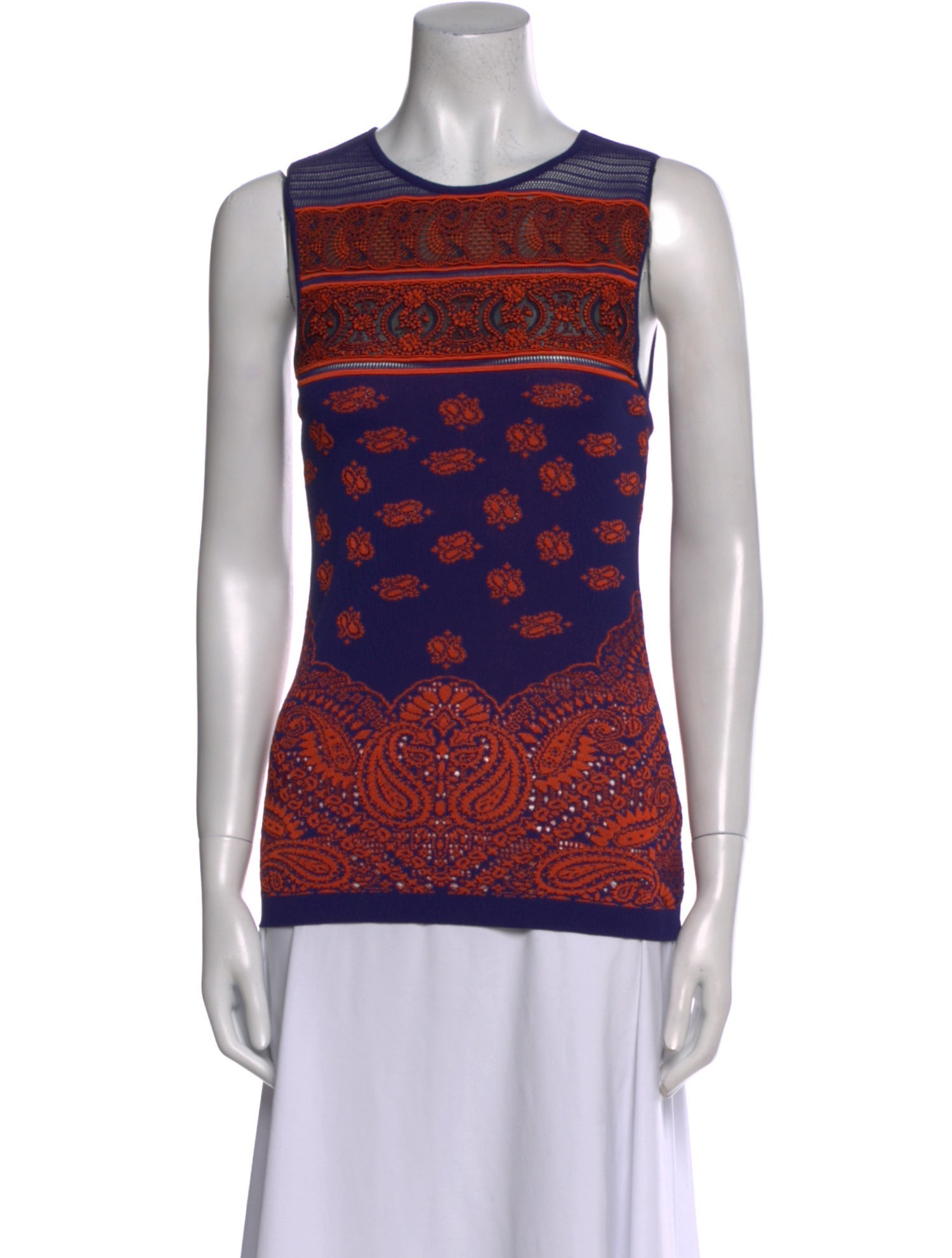 Roberto Cavalli Printed Scoop Neck Top w/ Tags