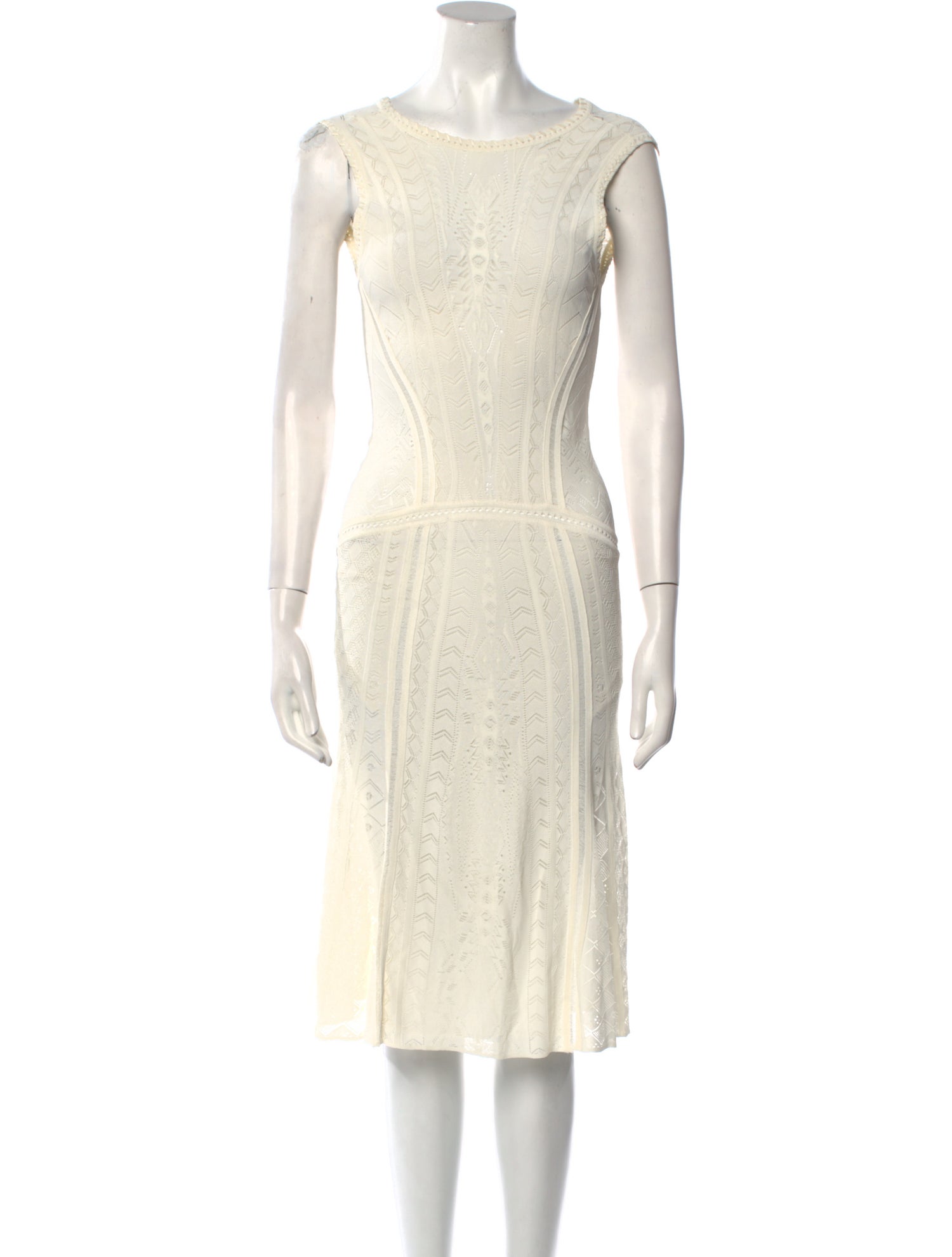 Roberto Cavalli Scoop Neck Midi Length Dress