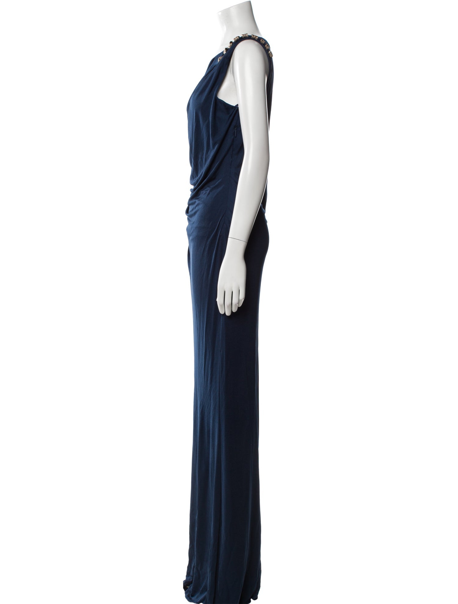 Roberto Cavalli Bateau Neckline Long Dress