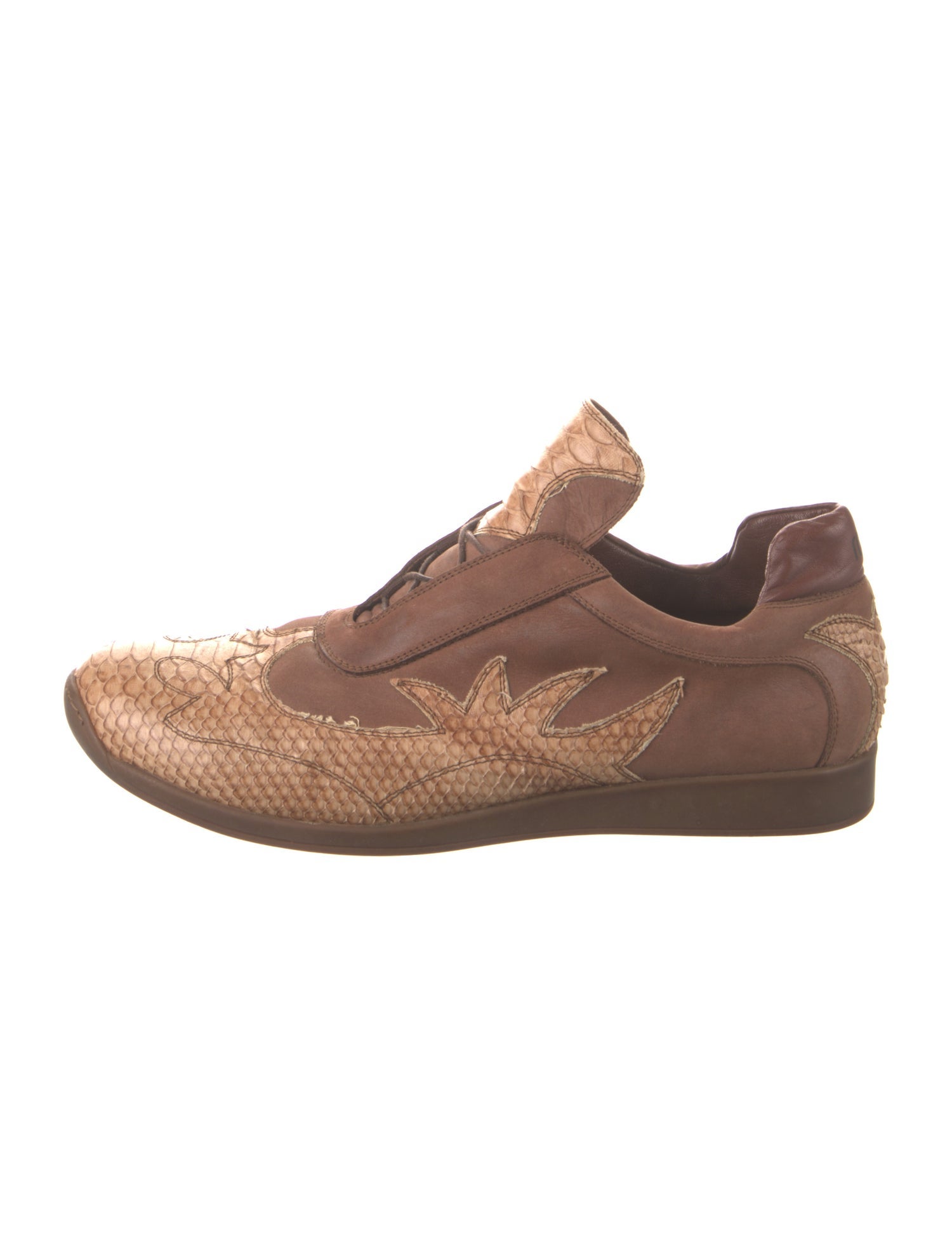 Roberto Cavalli Embossed Leather Athletic Sneakers