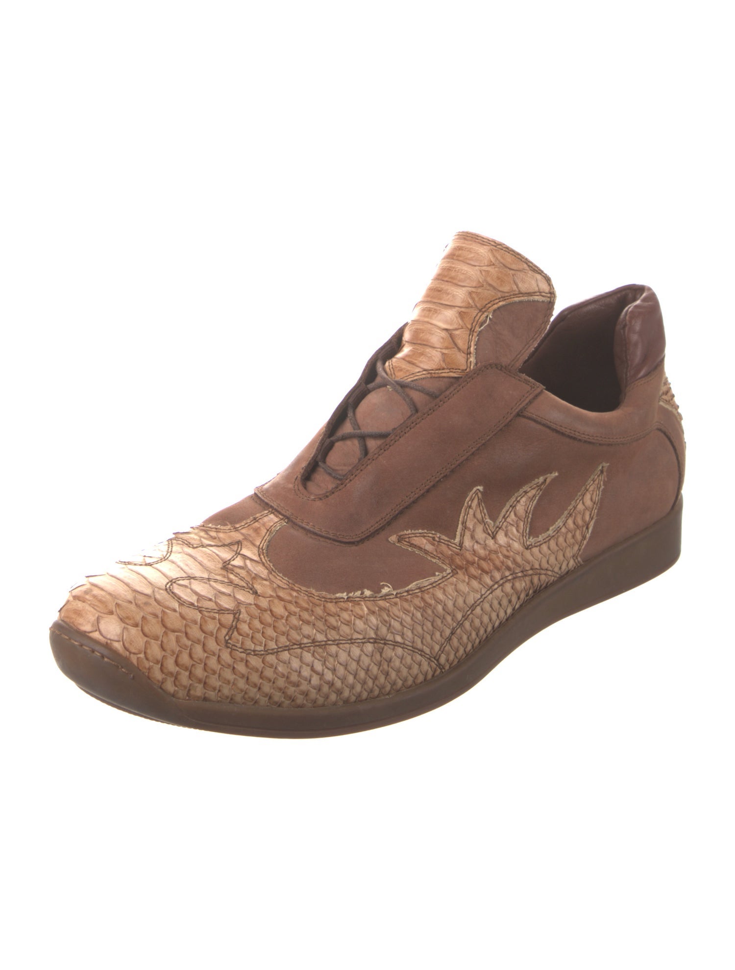 Roberto Cavalli Embossed Leather Athletic Sneakers