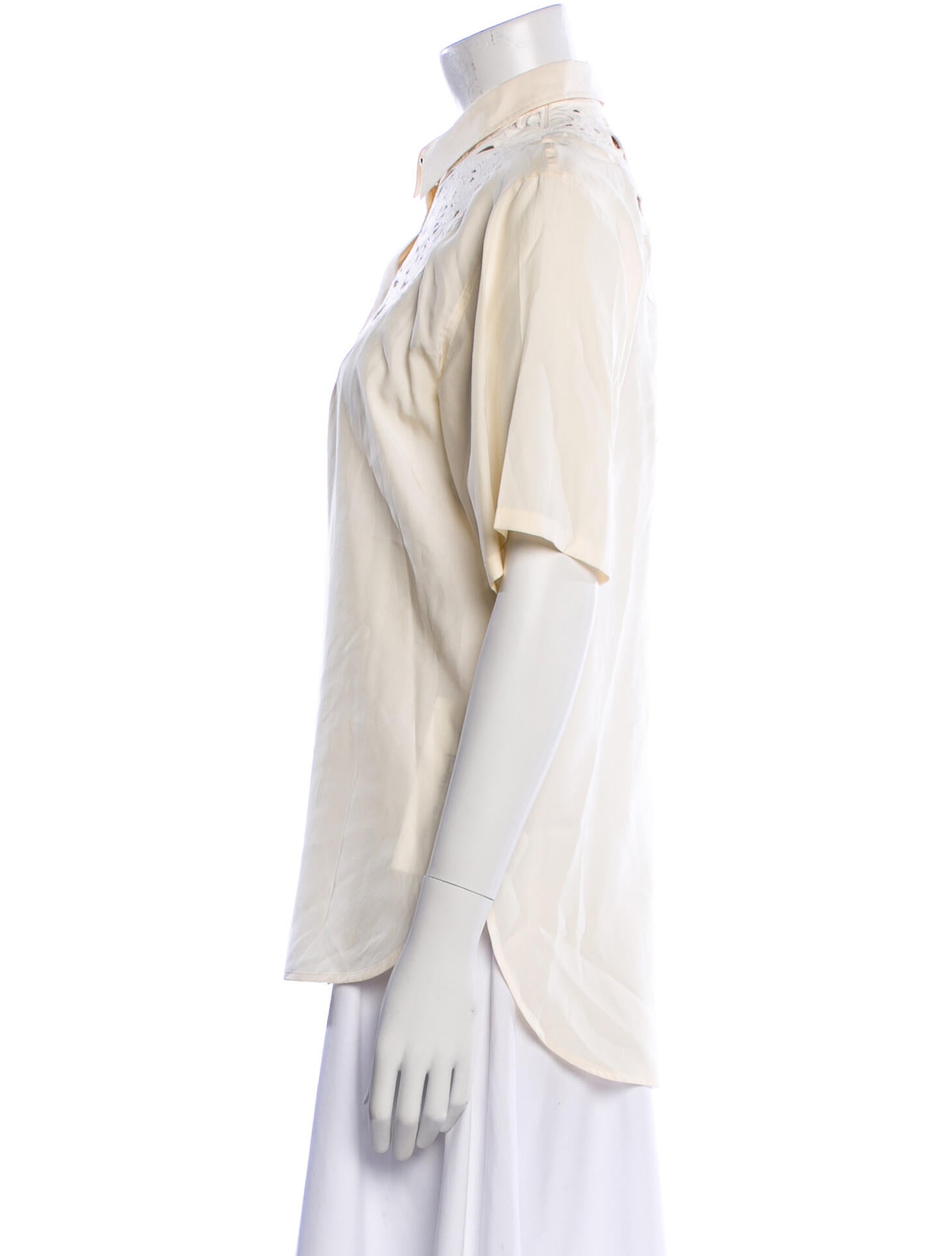 Roberto Cavalli Silk Short Sleeve Button-Up Top