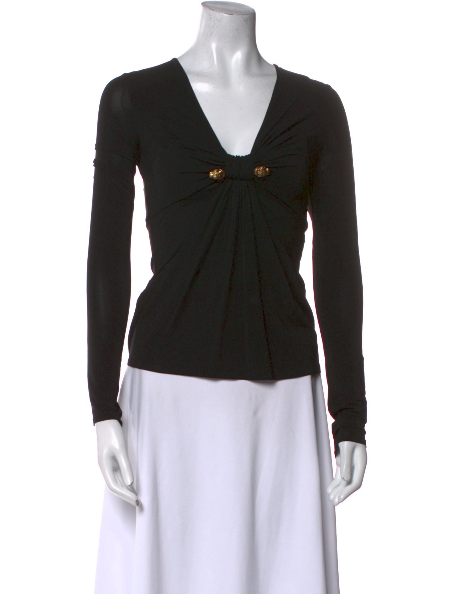 Roberto Cavalli V-Neck Long Sleeve Top