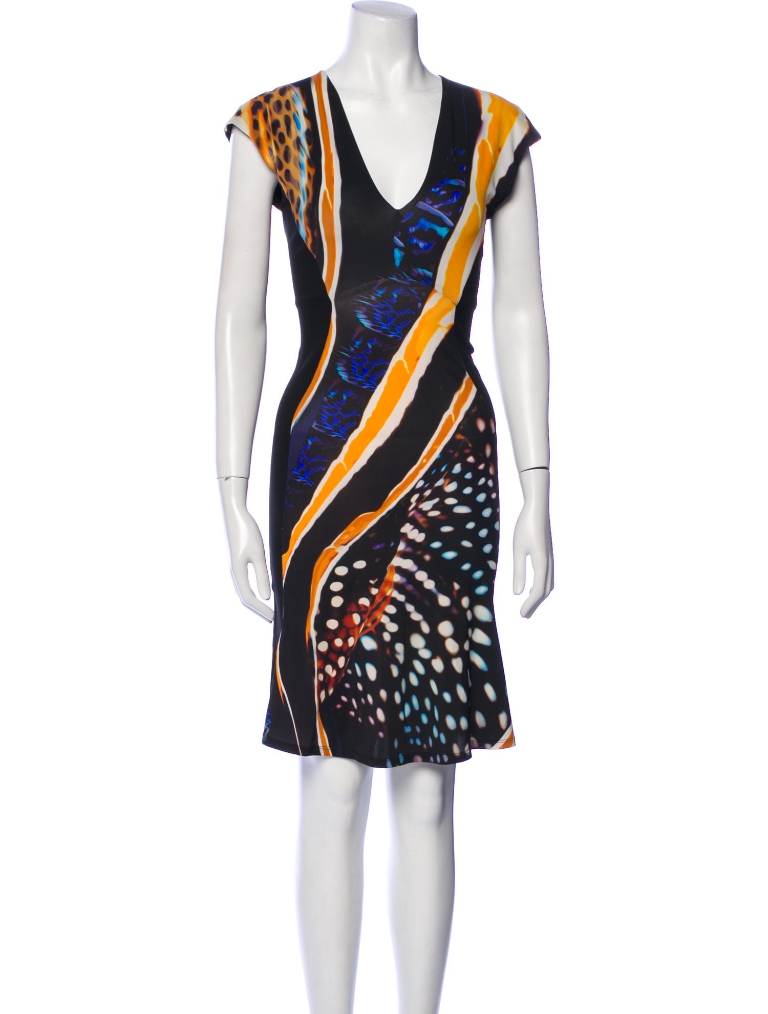 Roberto Cavalli Printed Knee-Length Dress