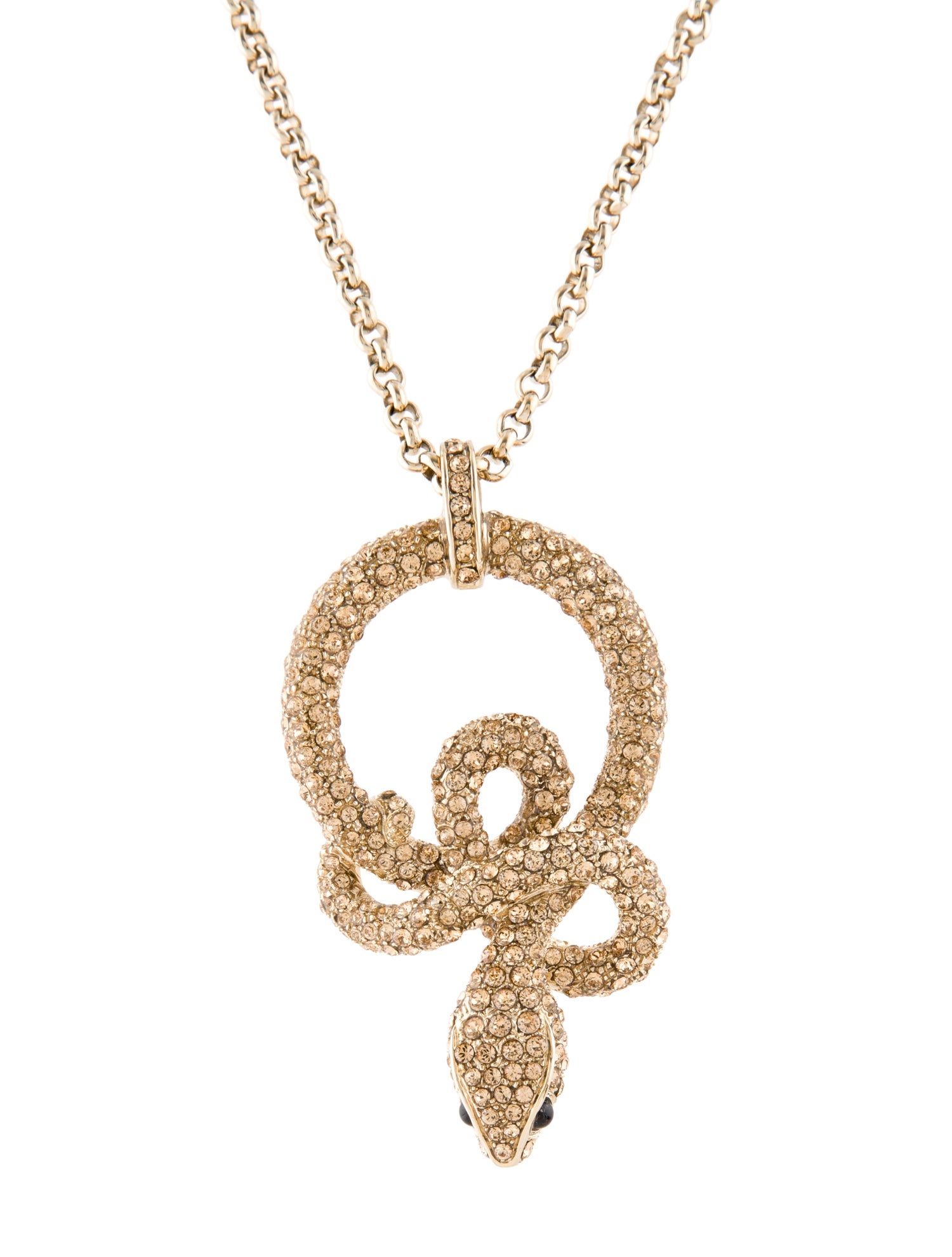 Roberto Cavalli Crystal Serpent Pendant Necklace