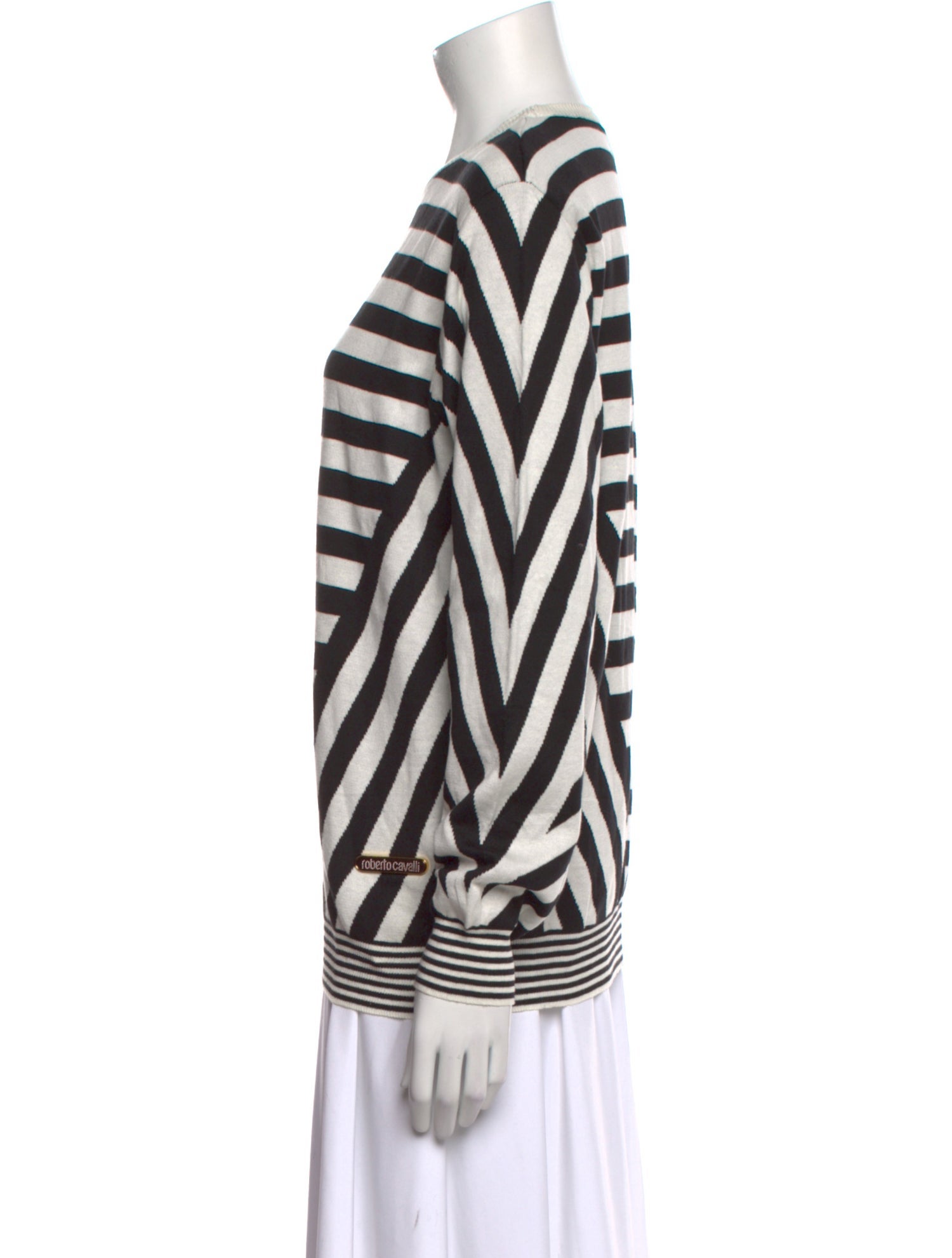 Roberto Cavalli Striped Crew Neck Sweatshirt
