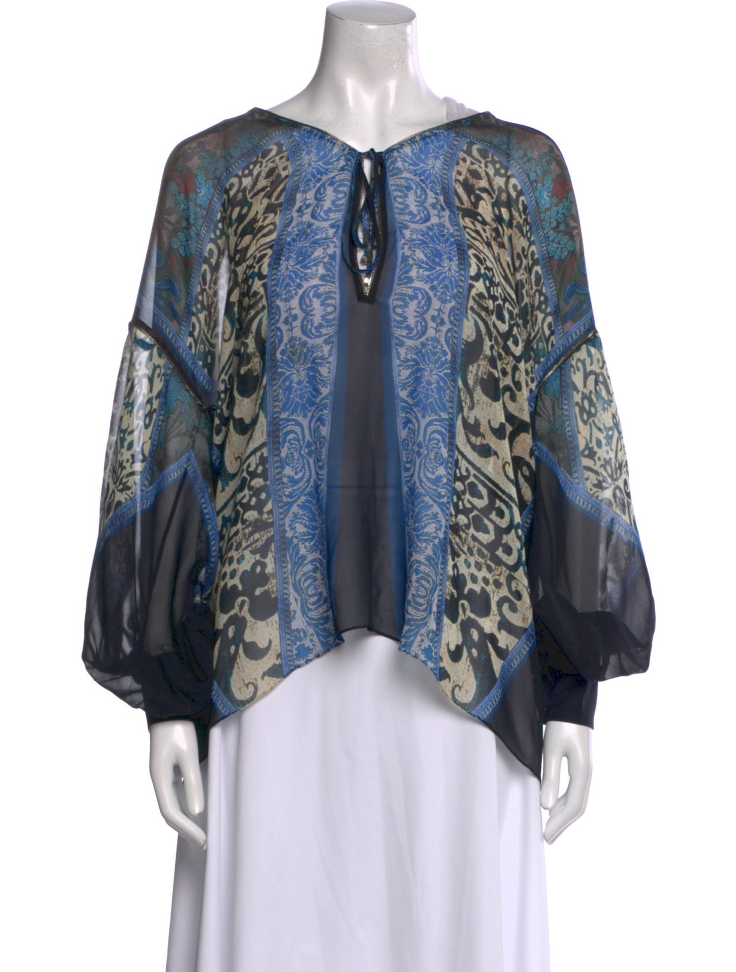 Roberto Cavalli Printed V-Neck Blouse