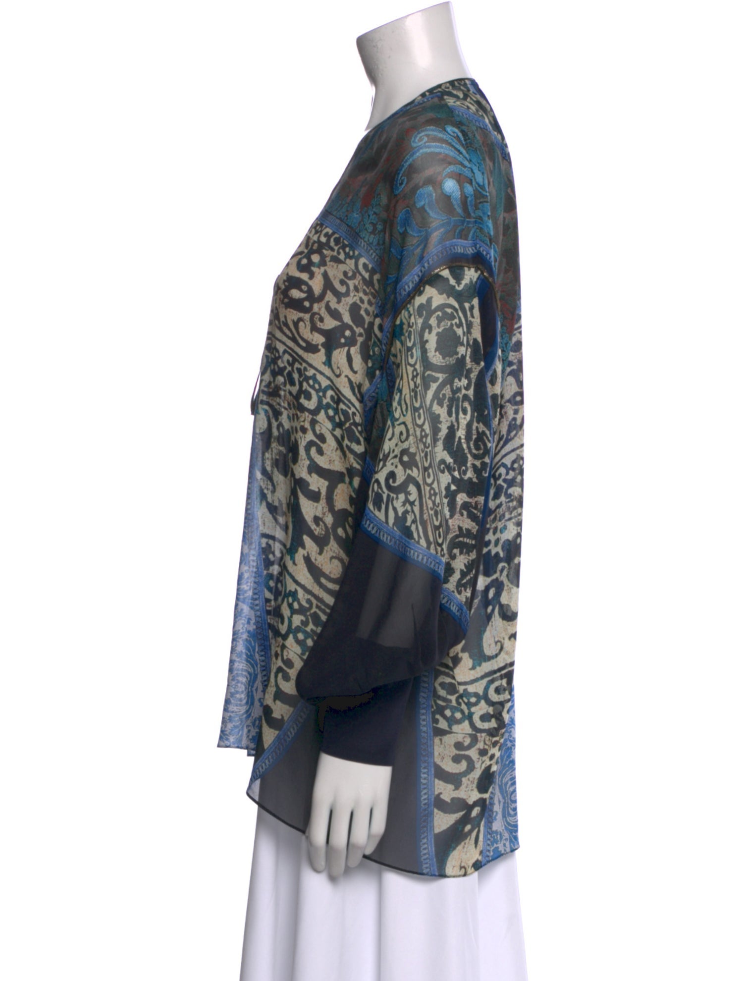 Roberto Cavalli Printed V-Neck Blouse