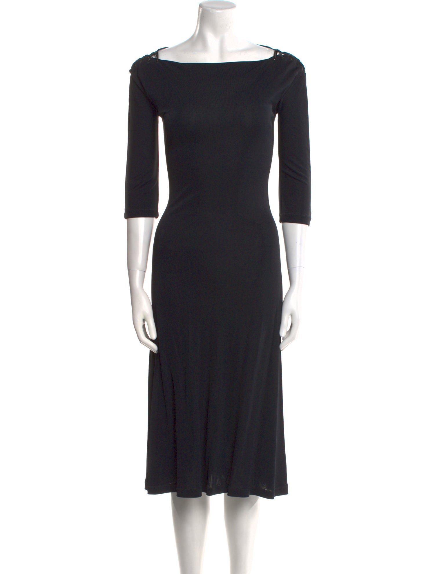 Roberto Cavalli Bateau Neckline Midi Length Dress