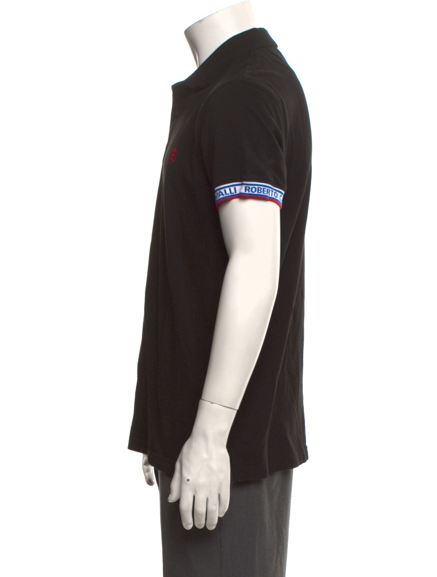 Roberto Cavalli Graphic Print Collar Polo Shirt