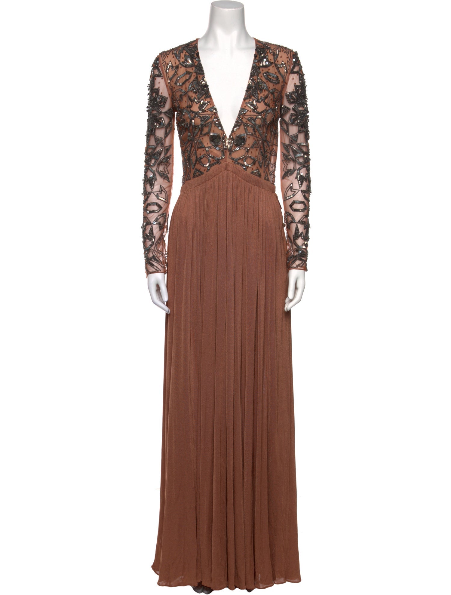 Roberto Cavalli V-Neck Long Dress