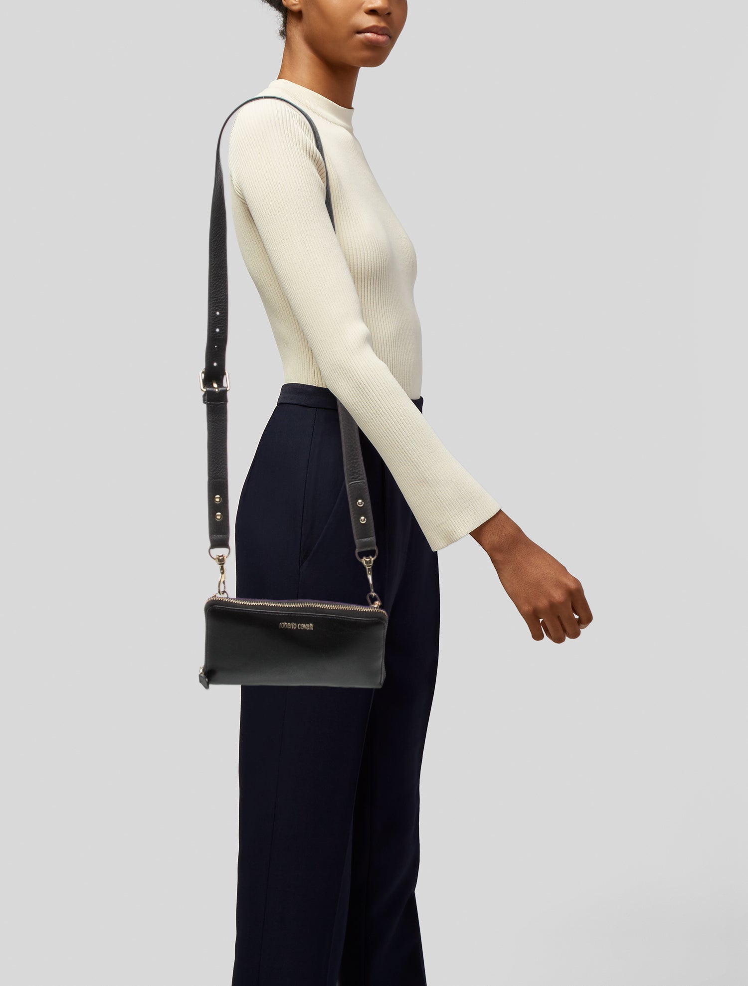 Roberto Cavalli Leather Crossbody Bag