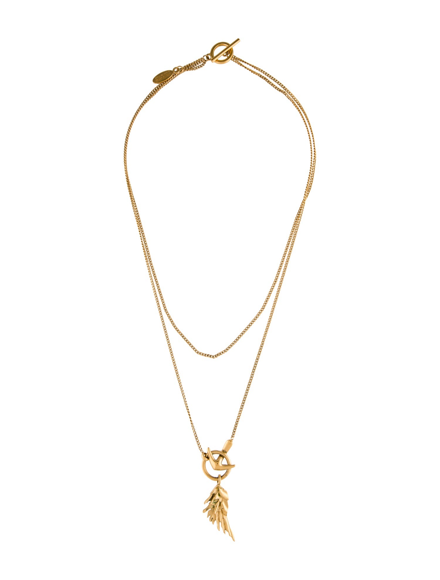 Roberto Cavalli Anchor & Wing Double Strand Pendant Necklace