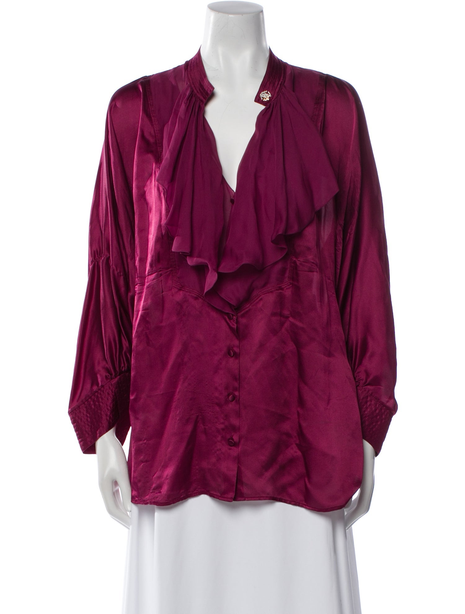 Roberto Cavalli Silk V-Neck Blouse
