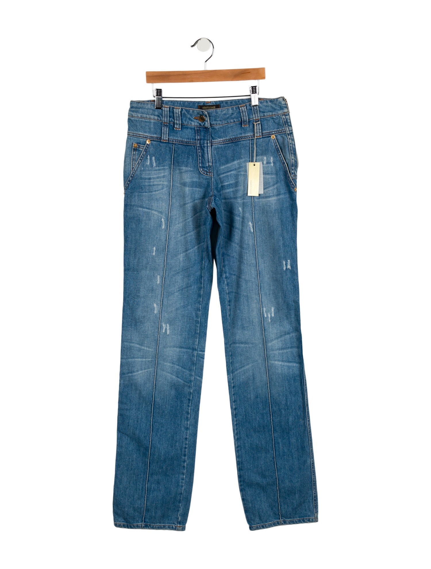 Roberto Cavalli Mid-Rise Straight Leg Jeans