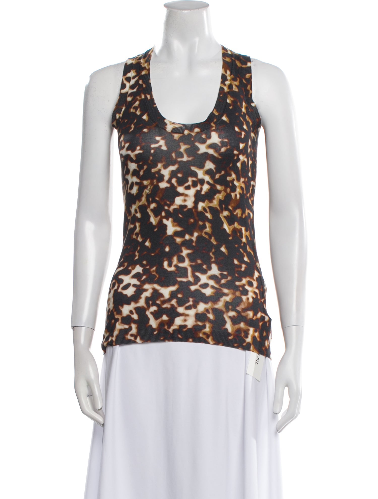Roberto Cavalli Animal Print Scoop Neck Top