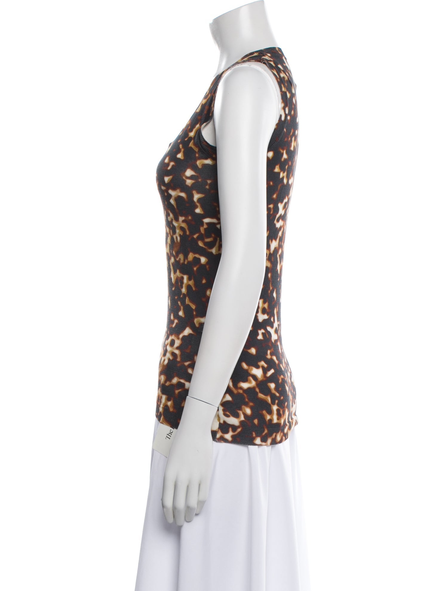 Roberto Cavalli Animal Print Scoop Neck Top