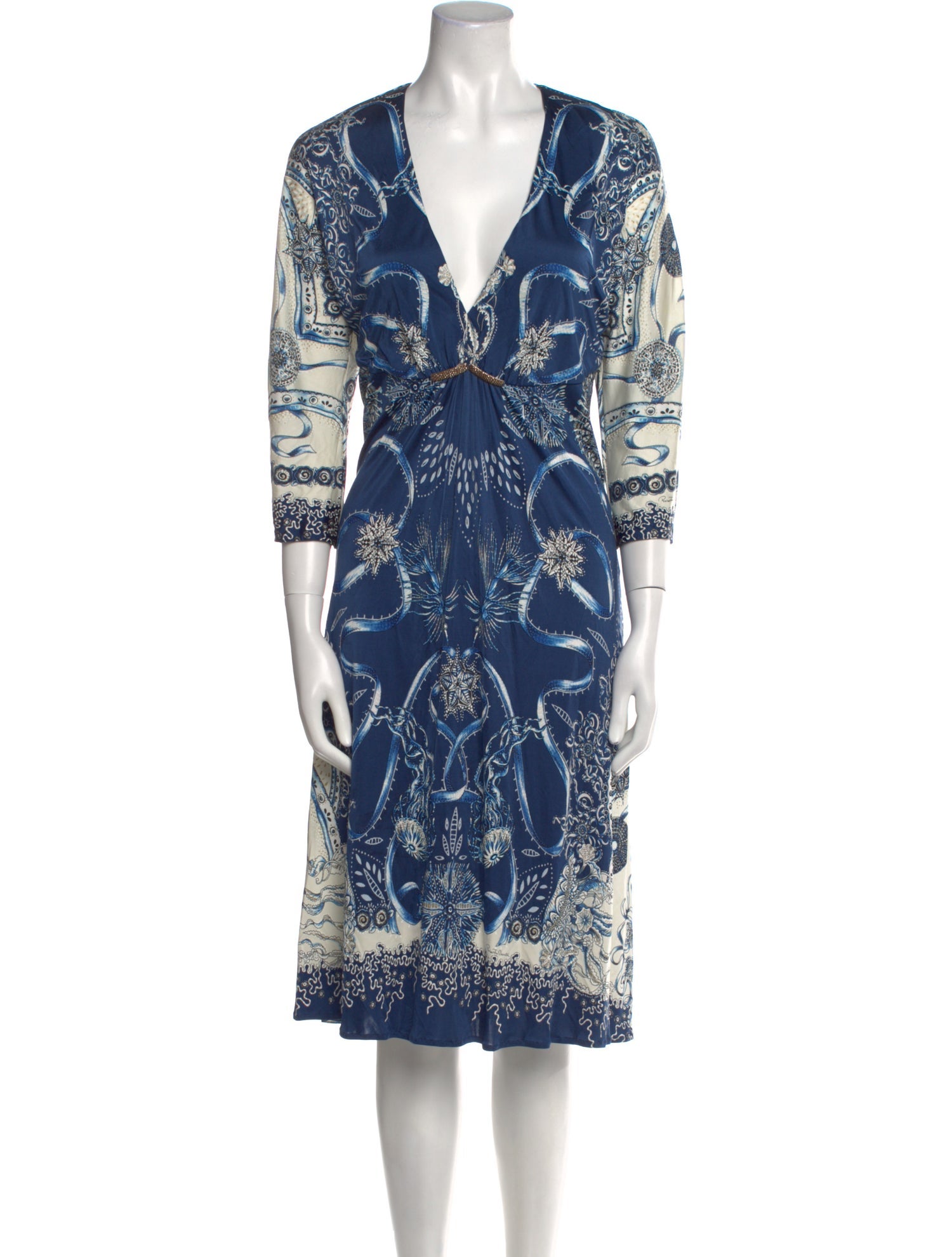 Roberto Cavalli Printed Midi Length Dress