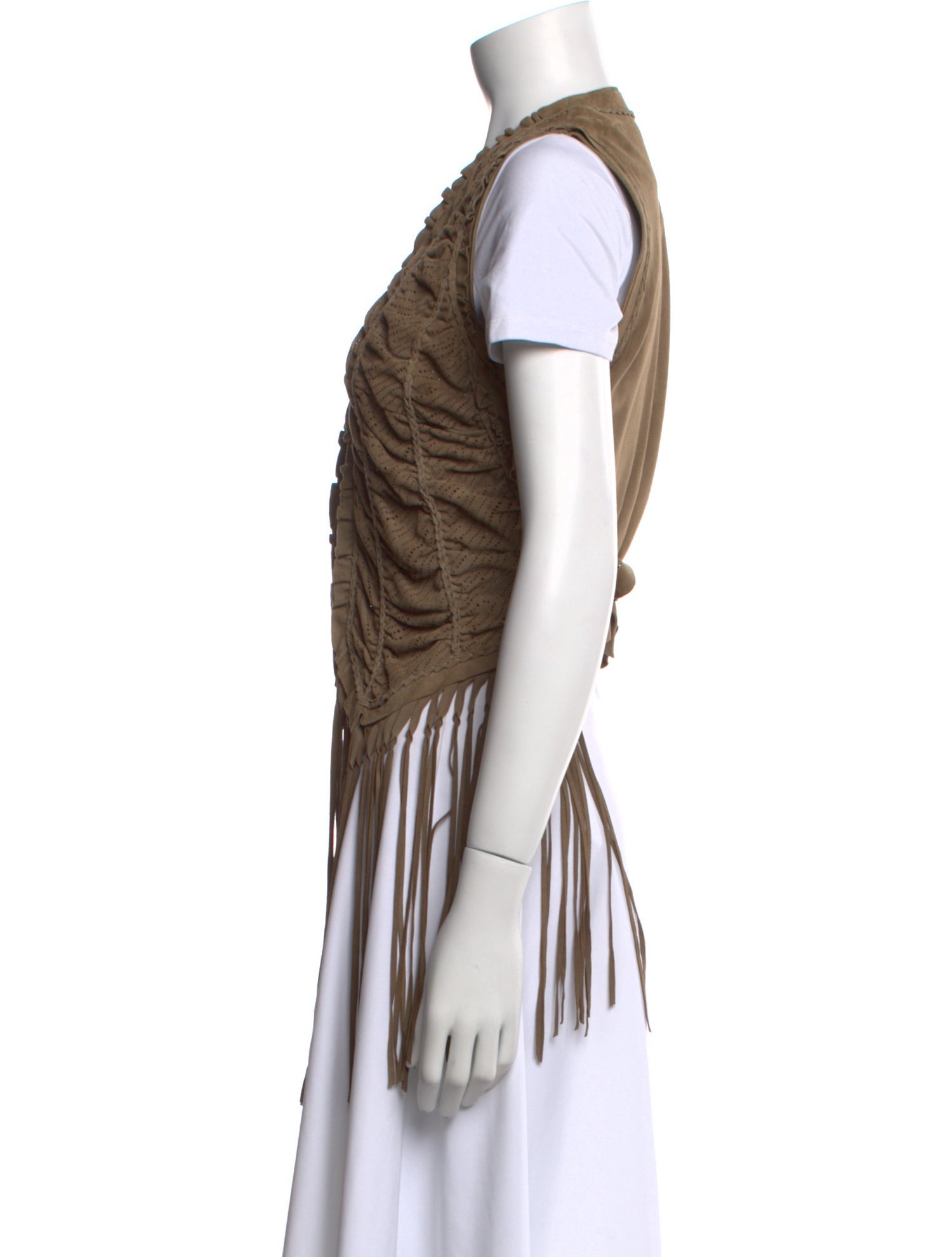 Roberto Cavalli Leather Striped Crop Top