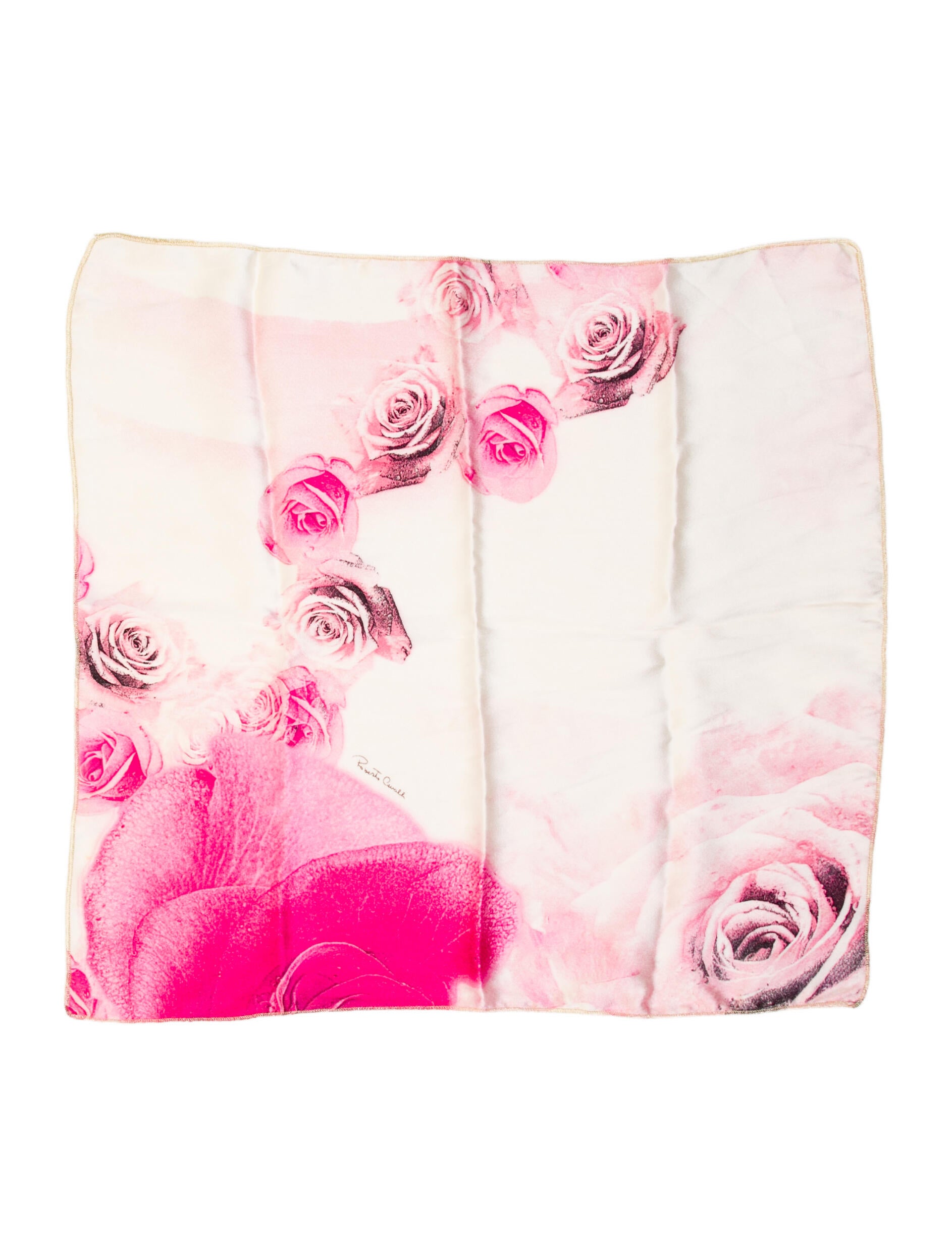 Roberto Cavalli Silk Floral Print Scarf