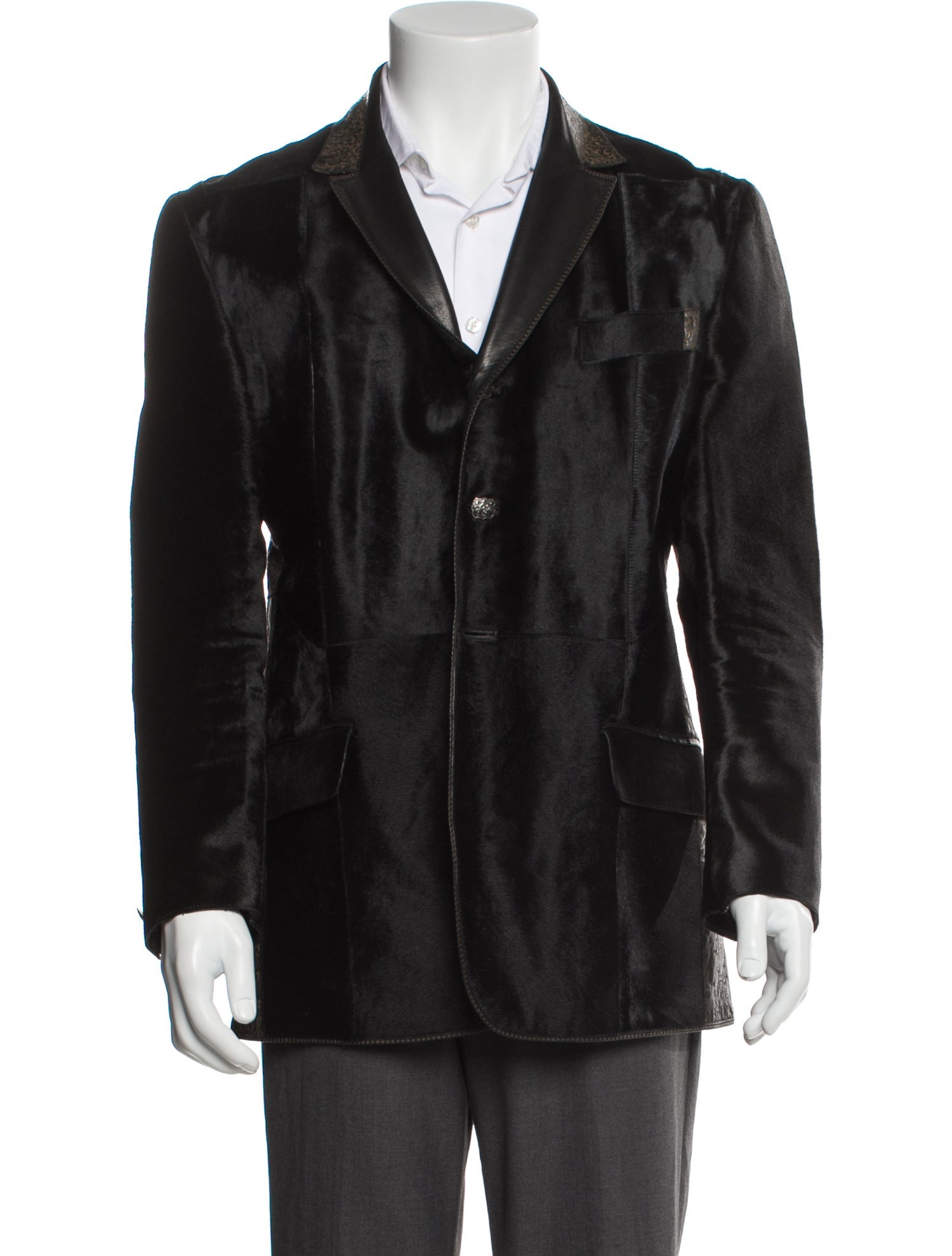 Roberto Cavalli Leather Peacoat