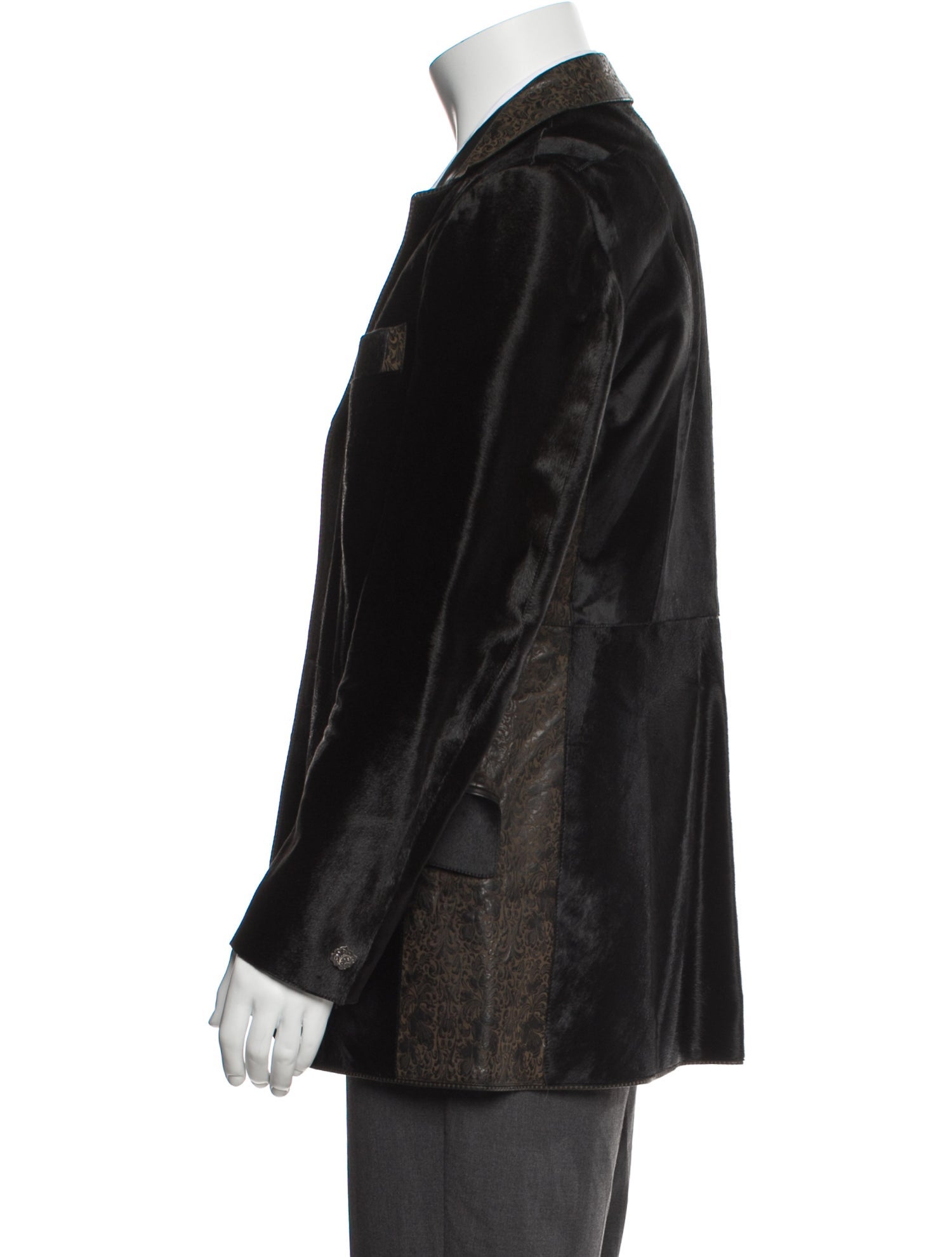 Roberto Cavalli Leather Peacoat