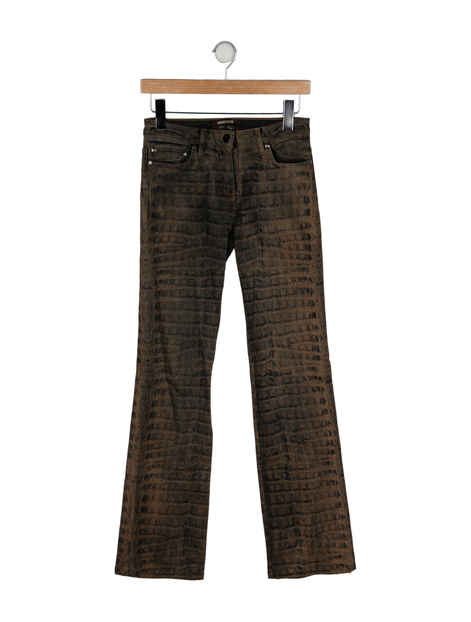 Roberto Cavalli Plaid Print Straight Leg Pants