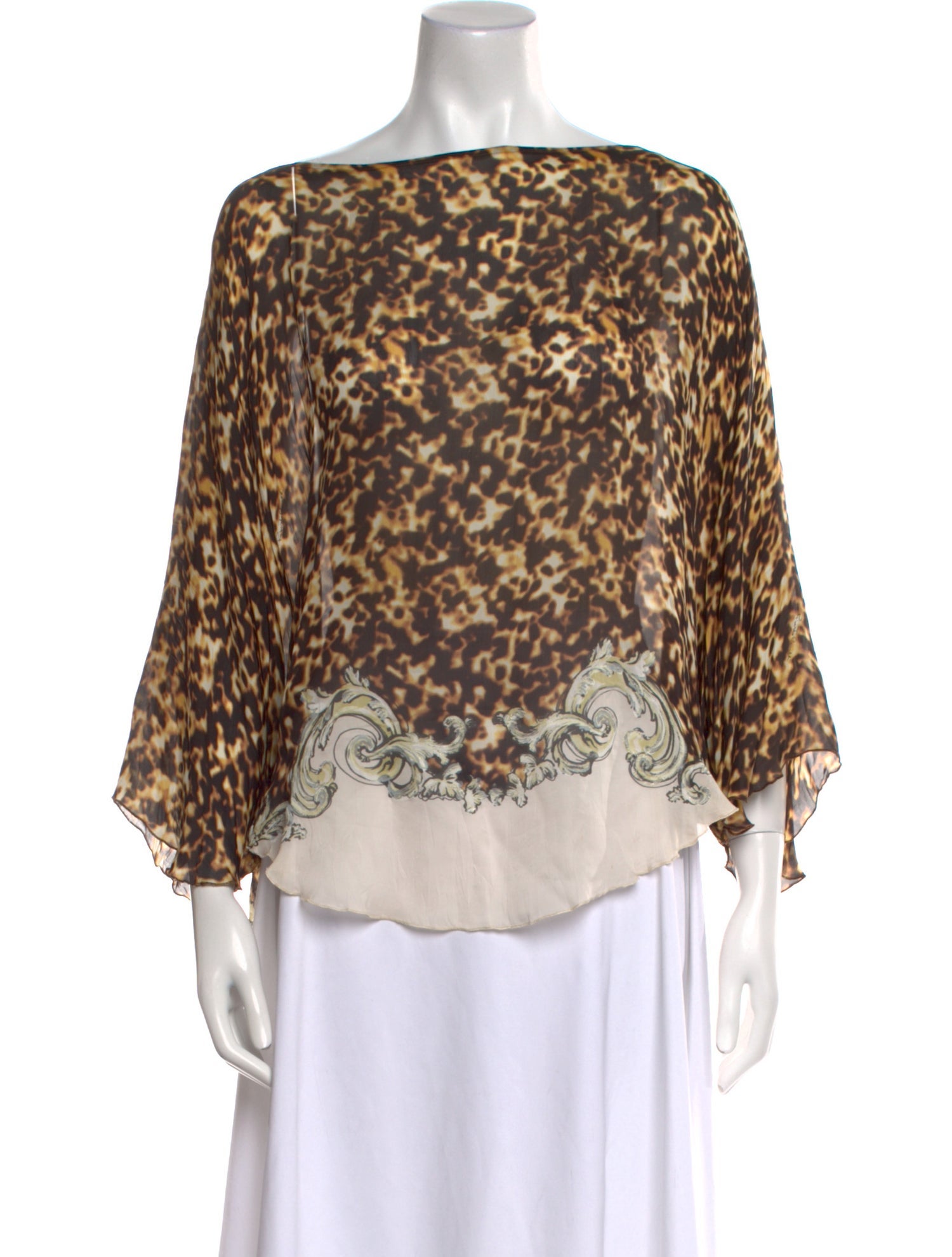 Roberto Cavalli Silk Animal Print Blouse