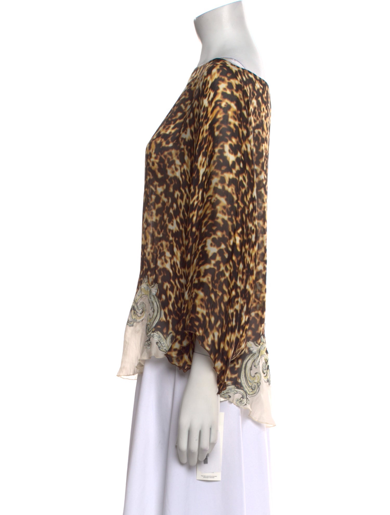 Roberto Cavalli Silk Animal Print Blouse