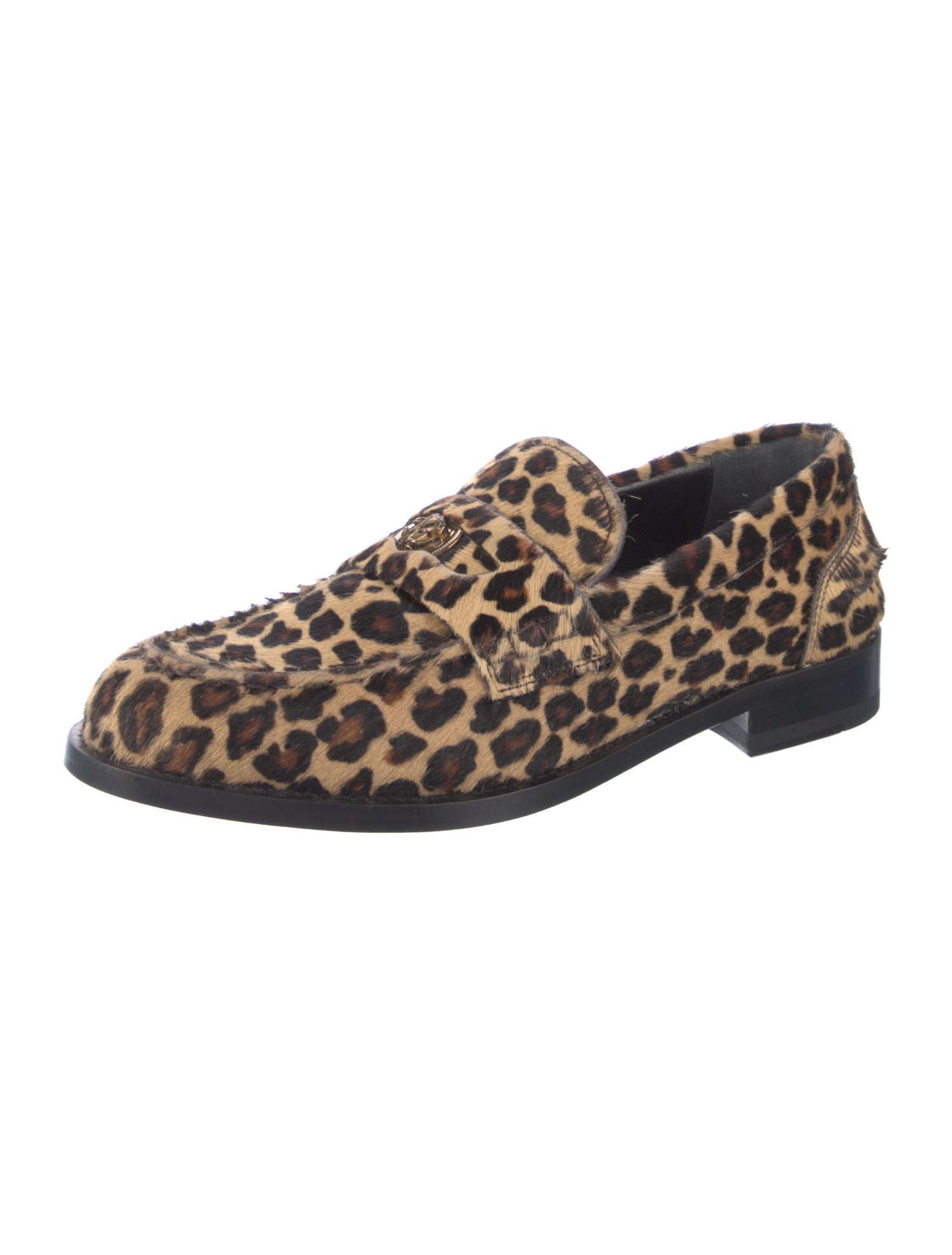 Roberto Cavalli Ponyhair Animal Print Loafers