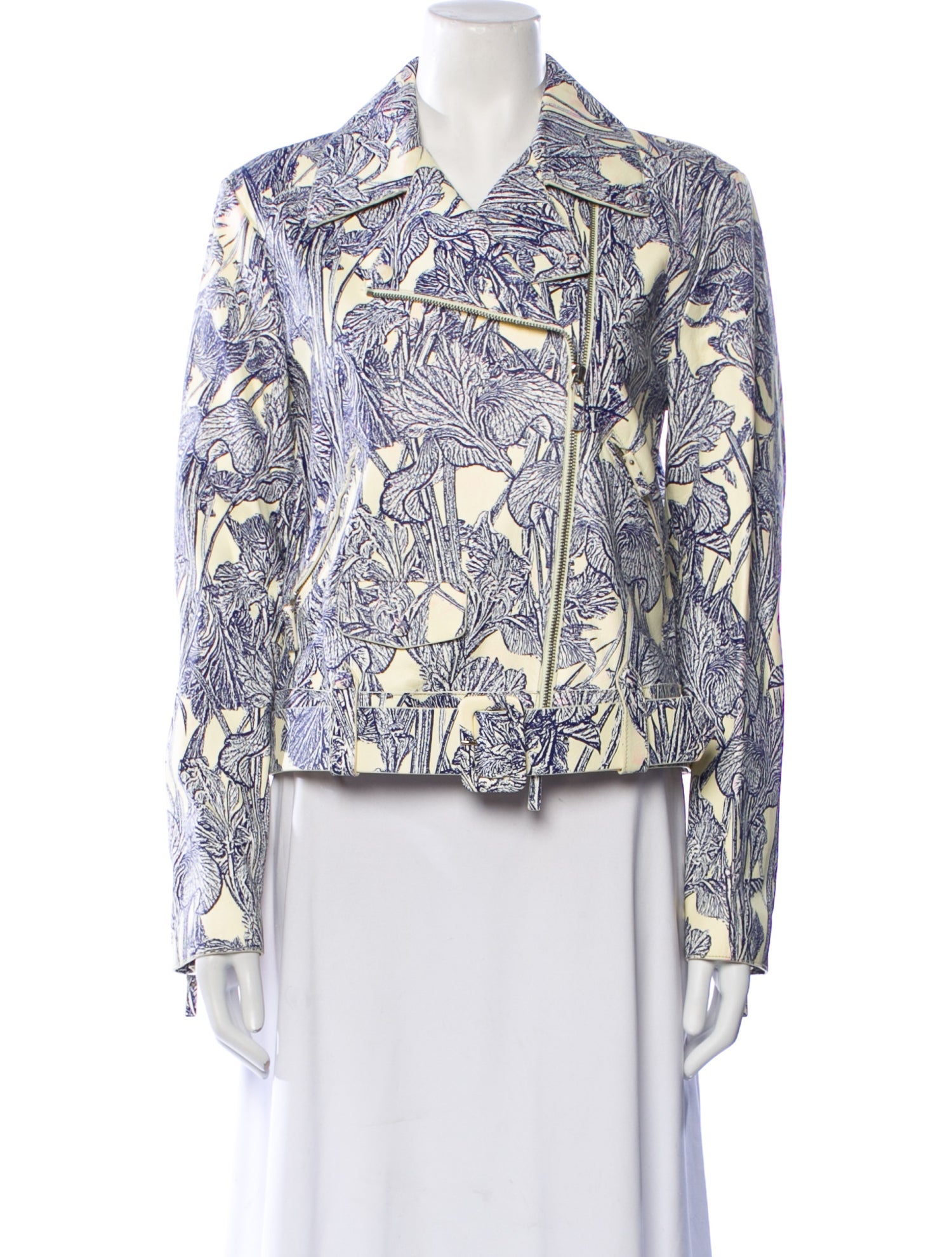 Roberto Cavalli Leather Printed Blazer