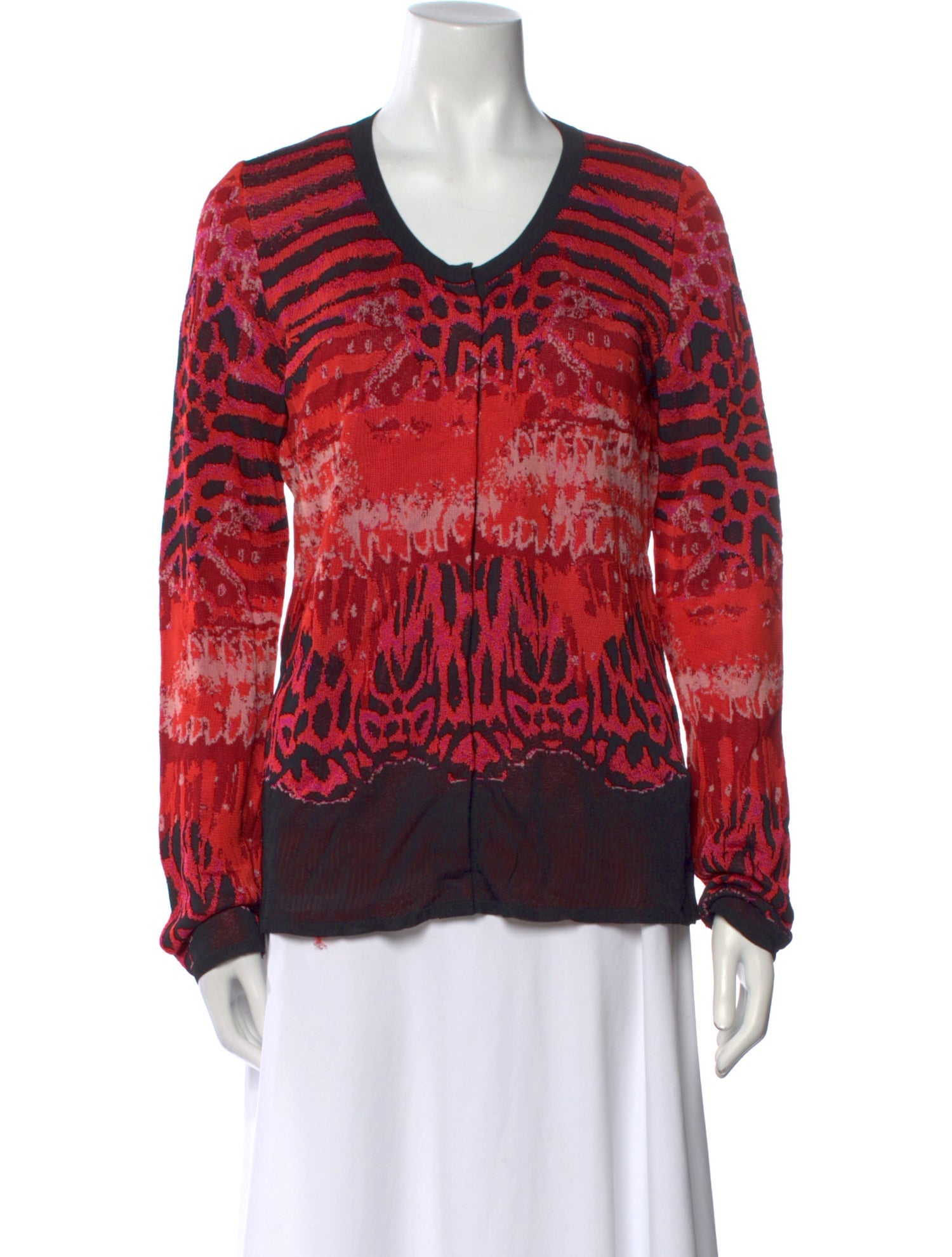 Roberto Cavalli Printed Scoop Neck Blouse