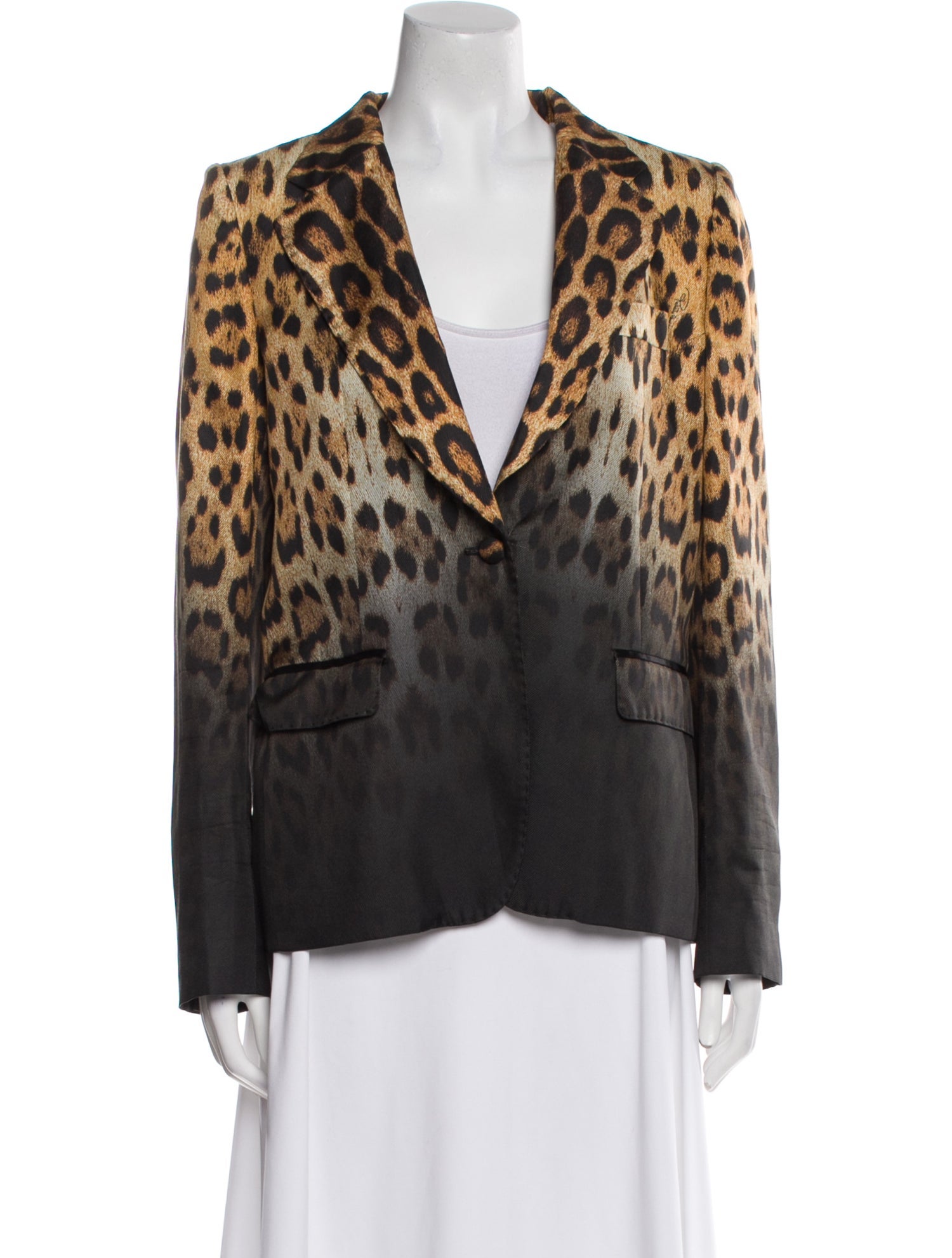 Roberto Cavalli Silk Animal Print Blazer
