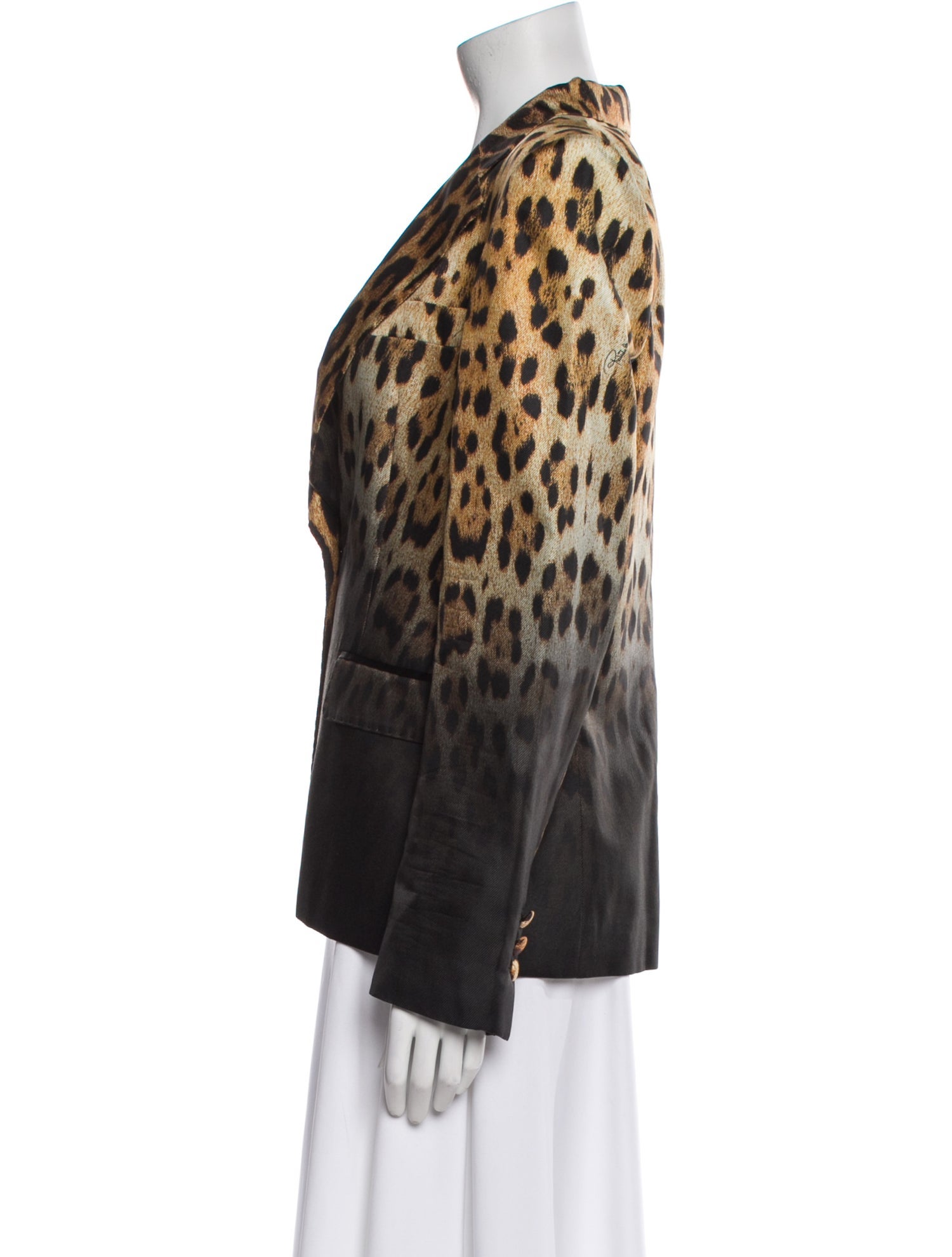 Roberto Cavalli Silk Animal Print Blazer