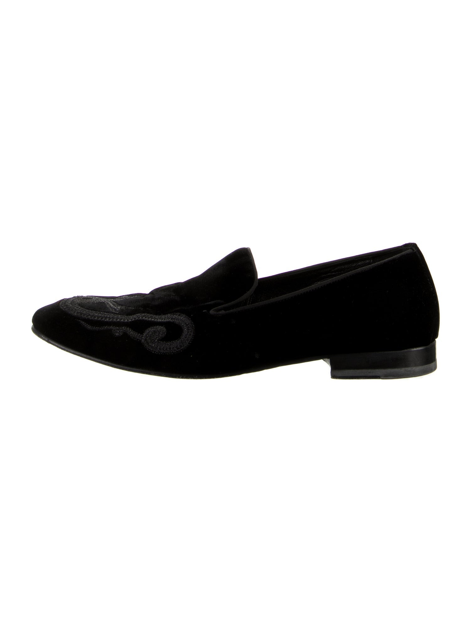 Roberto Cavalli Velvet Embroidered Accent Loafers