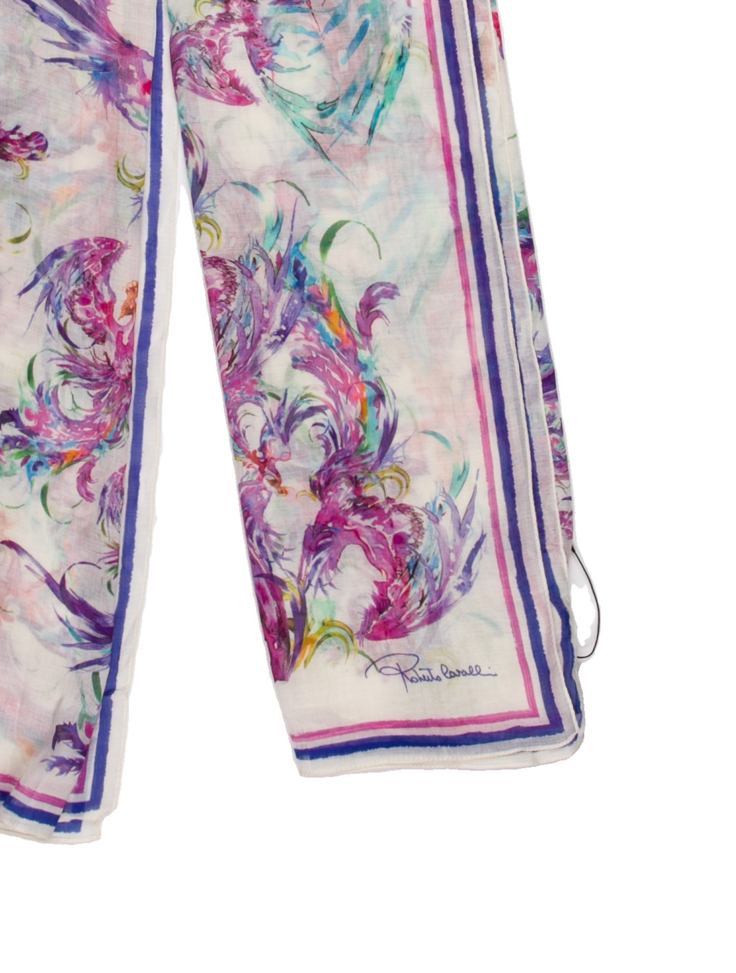 Roberto Cavalli Floral Print Scarf w/ Tags