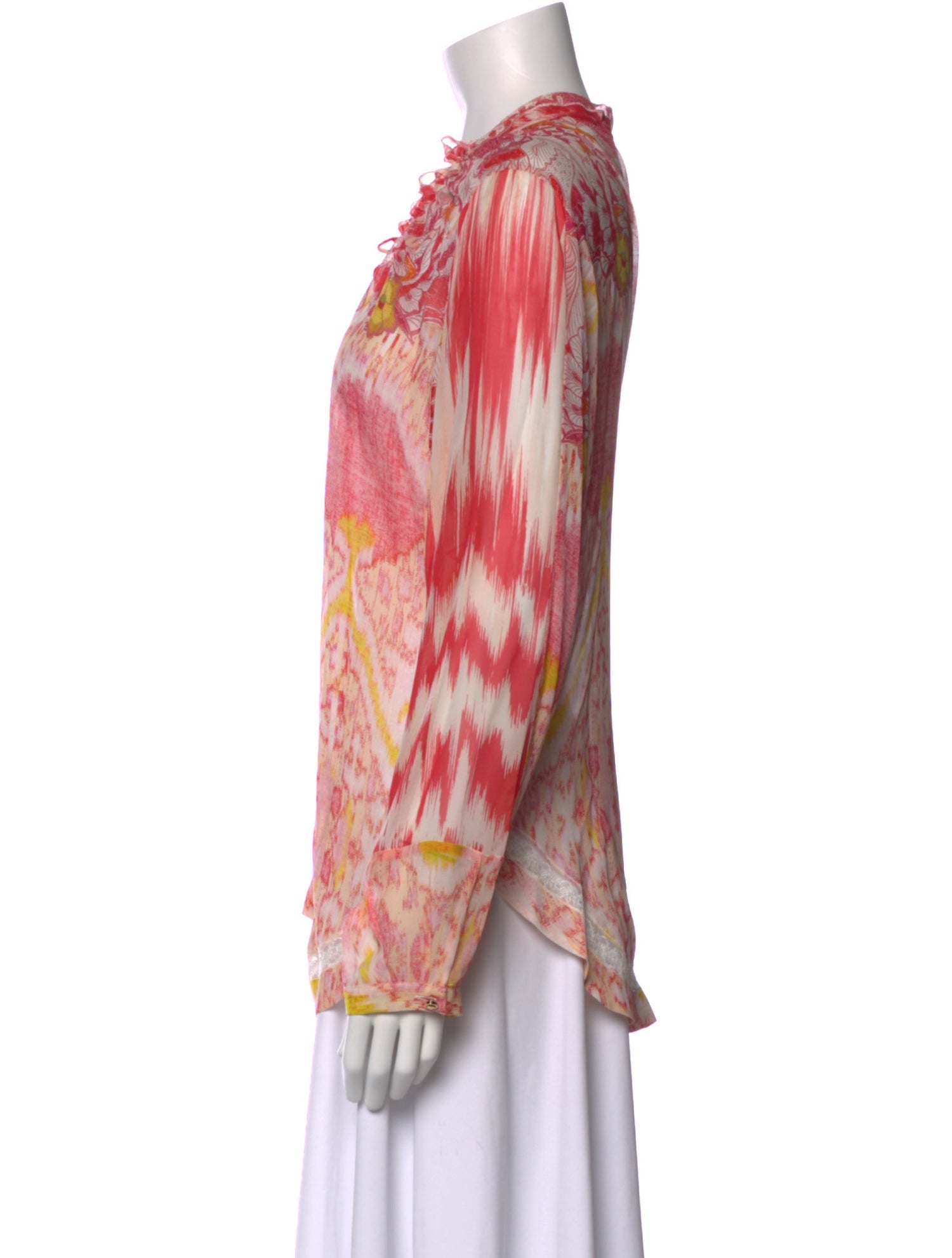 Roberto Cavalli Silk Patterned Blouse