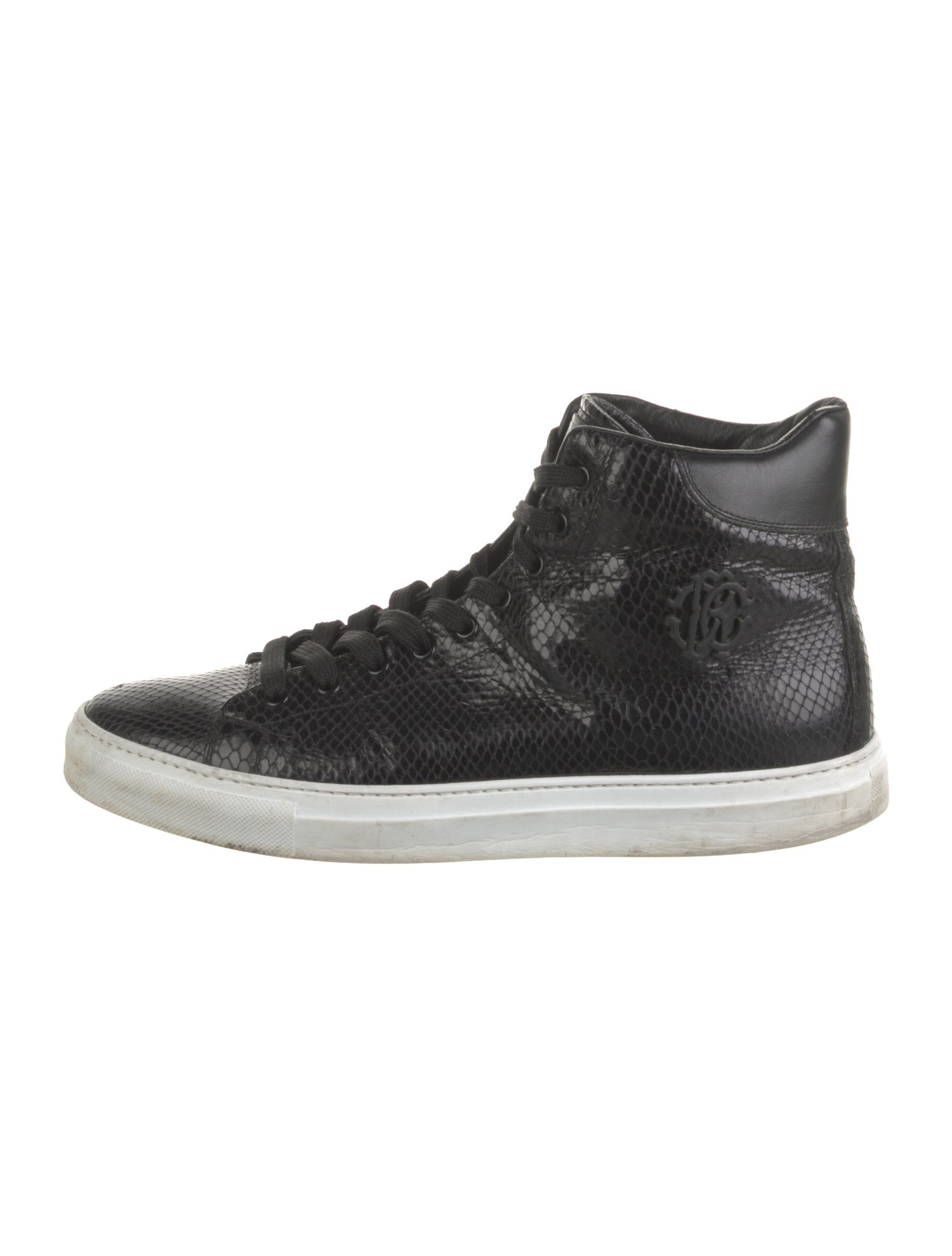Roberto Cavalli Embossed Leather Sneakers