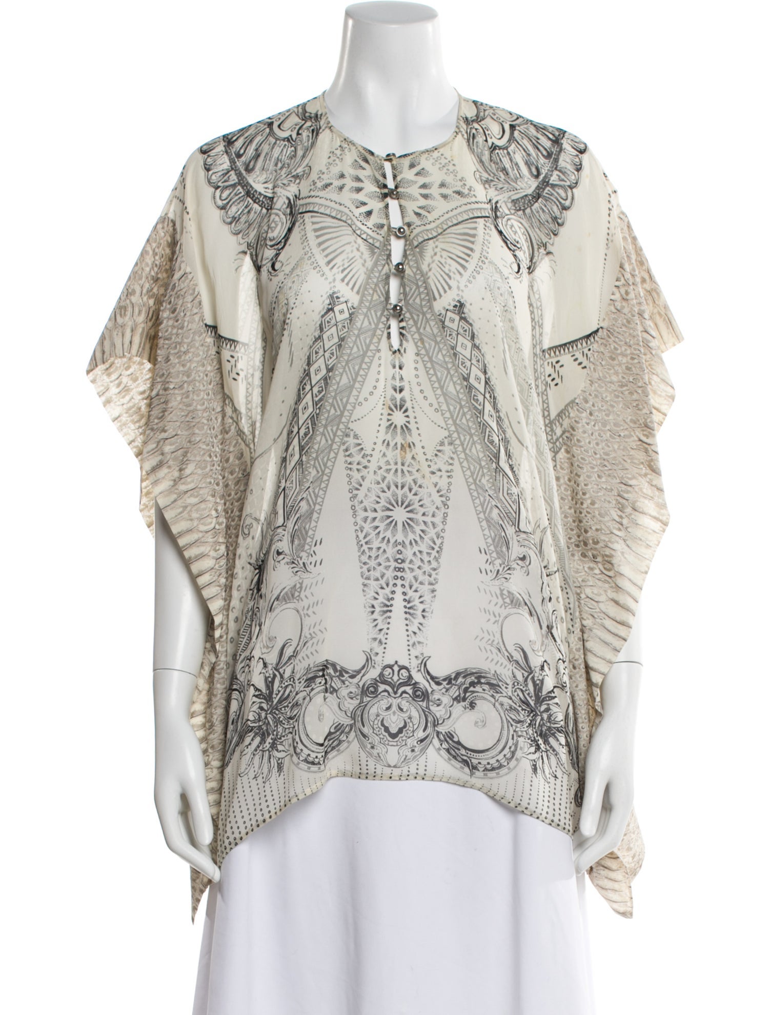 Roberto Cavalli Silk Patterned Top