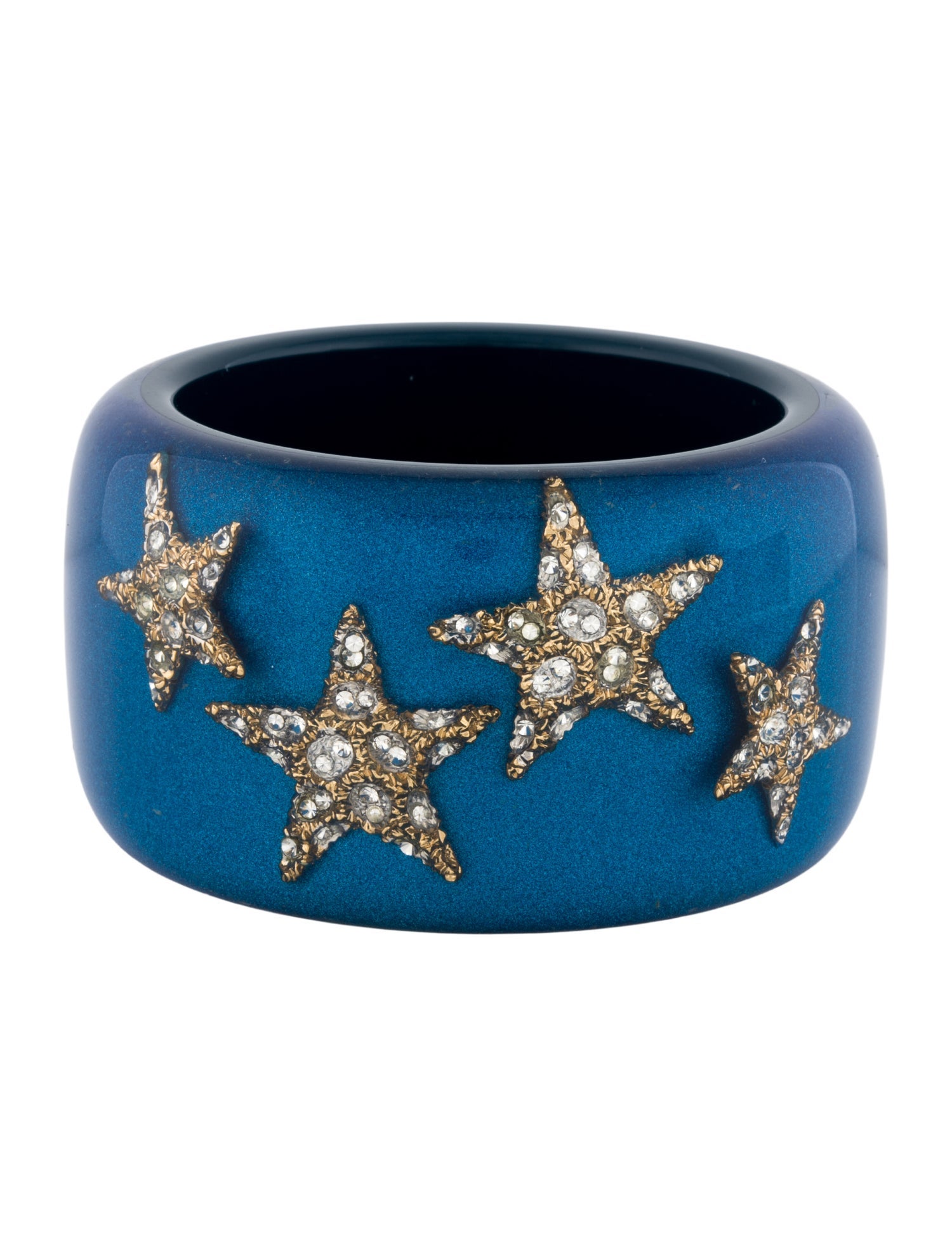 Roberto Cavalli Resin & Crystal Bangle Bracelet