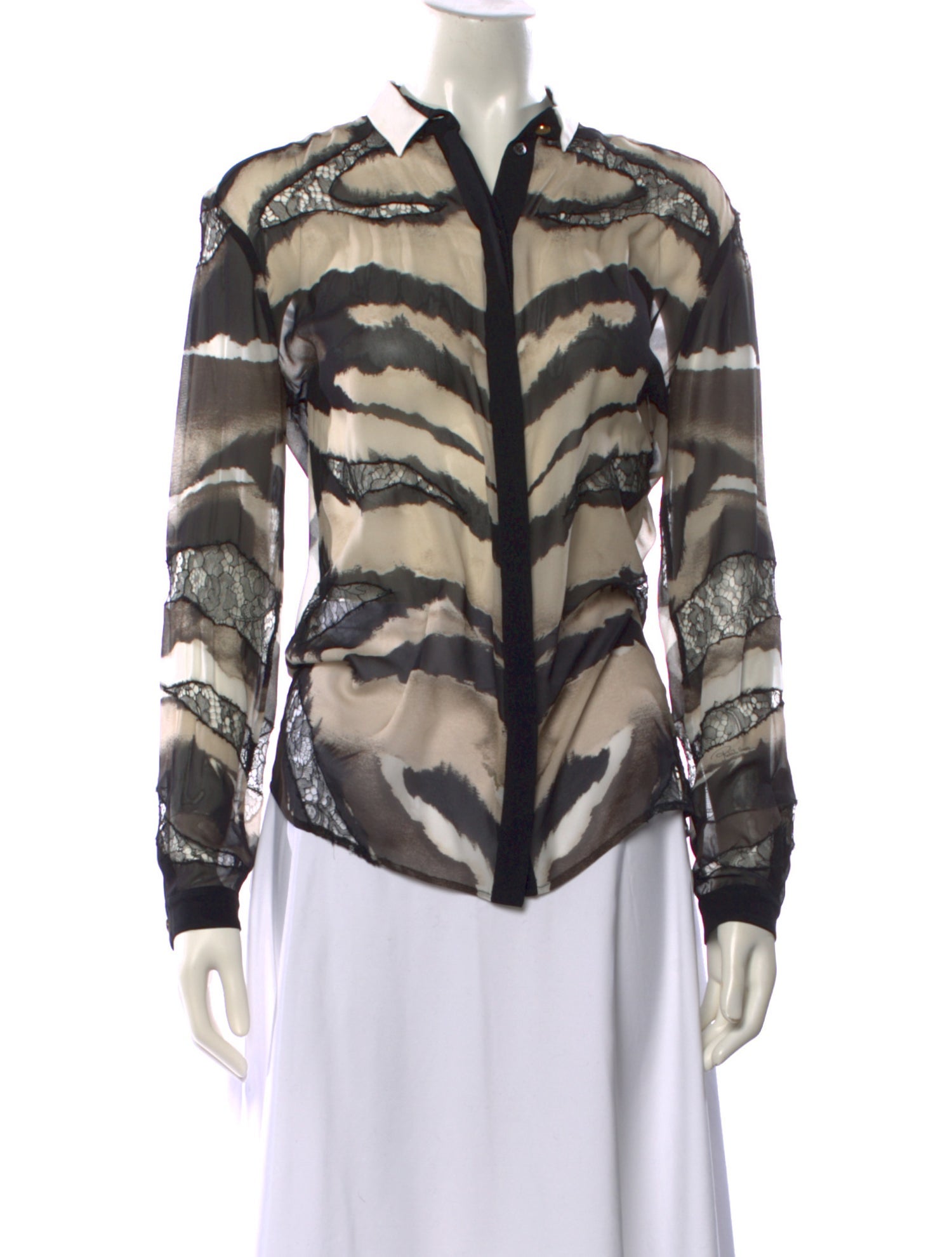 Roberto Cavalli Silk Animal Print Blouse