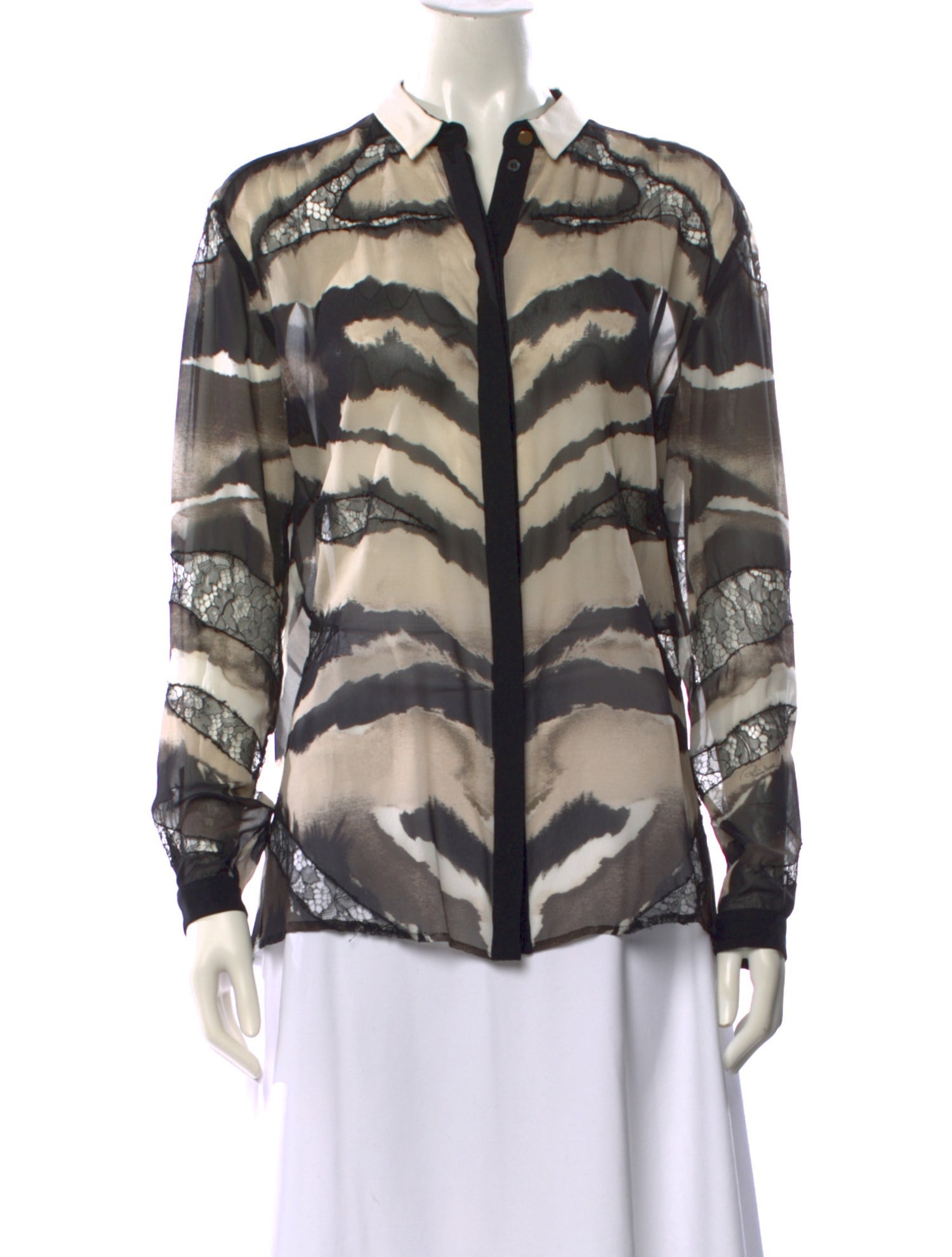 Roberto Cavalli Silk Animal Print Blouse