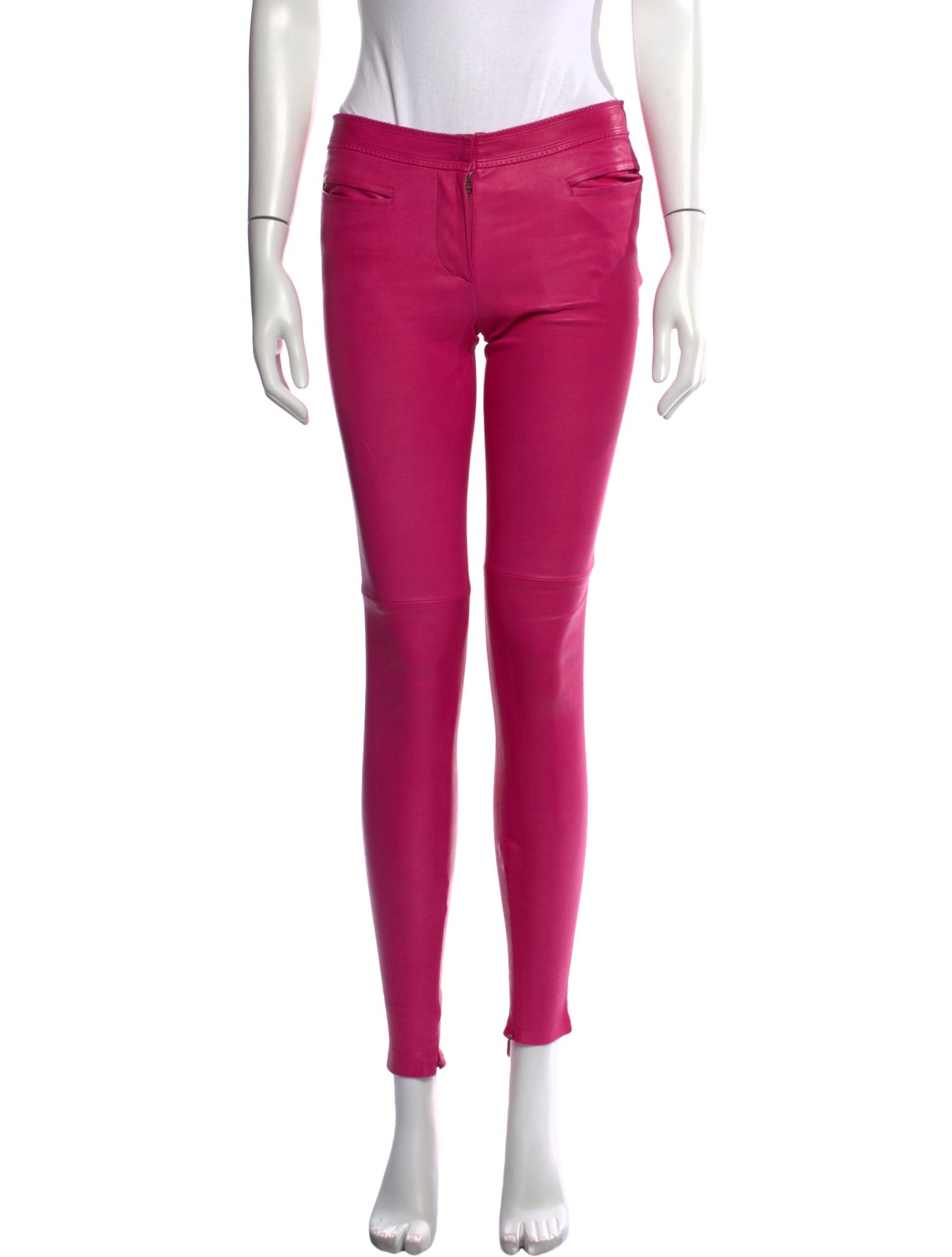 Roberto Cavalli Leather Skinny Leg Pants