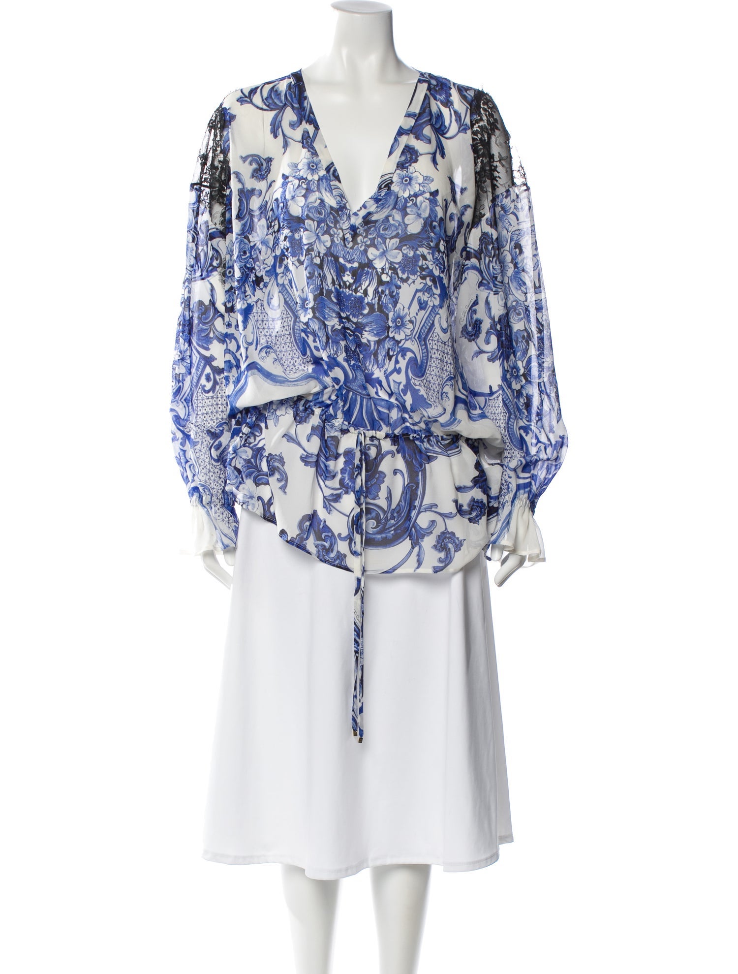 Roberto Cavalli Silk Floral Print Blouse